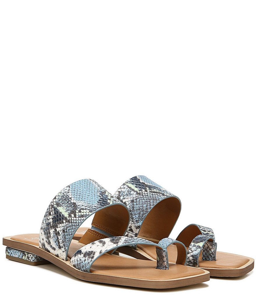 Sarto by Franco Sarto Ediana Snake Print Leather Thong Slide Sandals