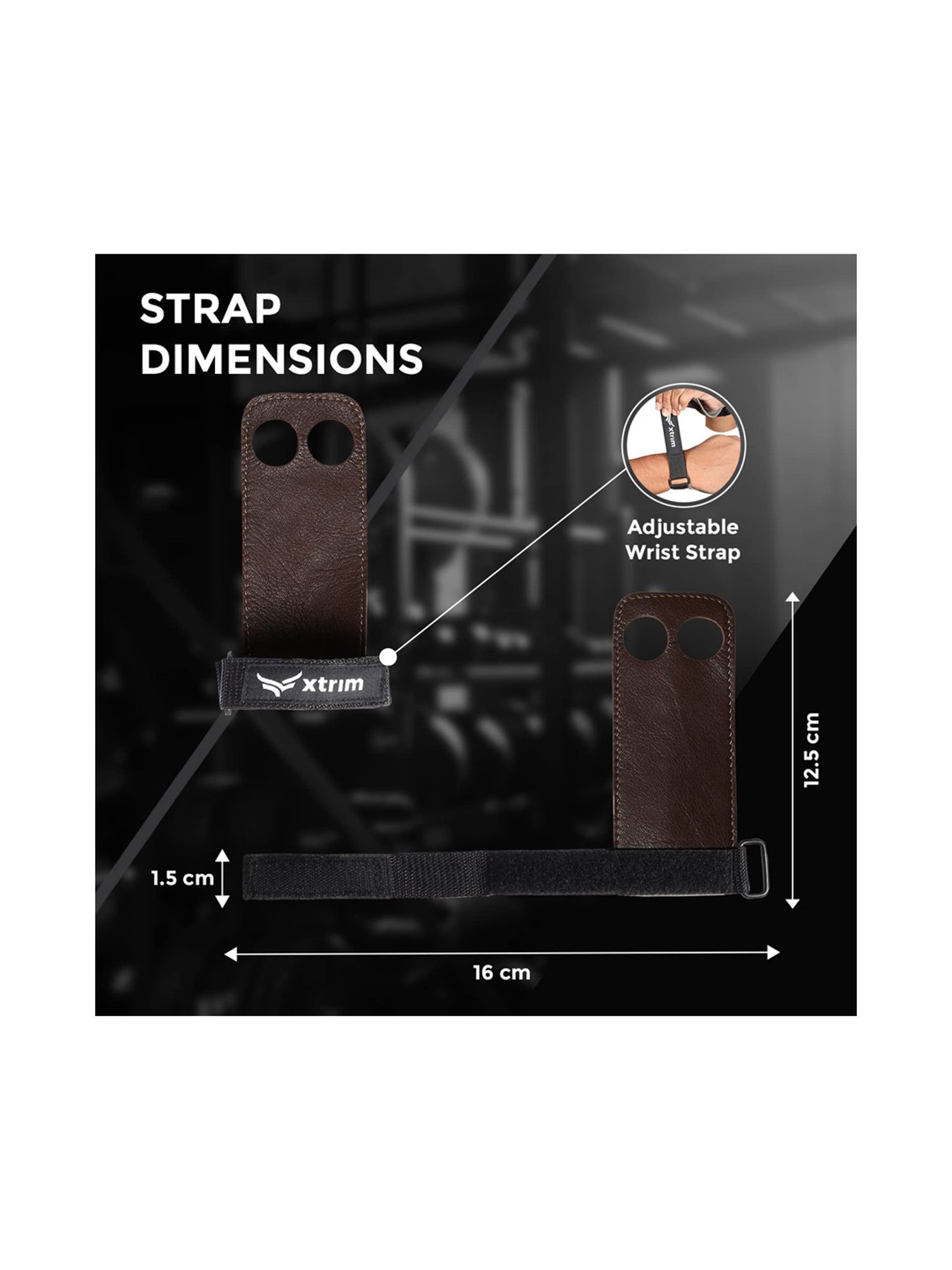 Xtrim Natural Leather Weight Lifting Grip (Brown)