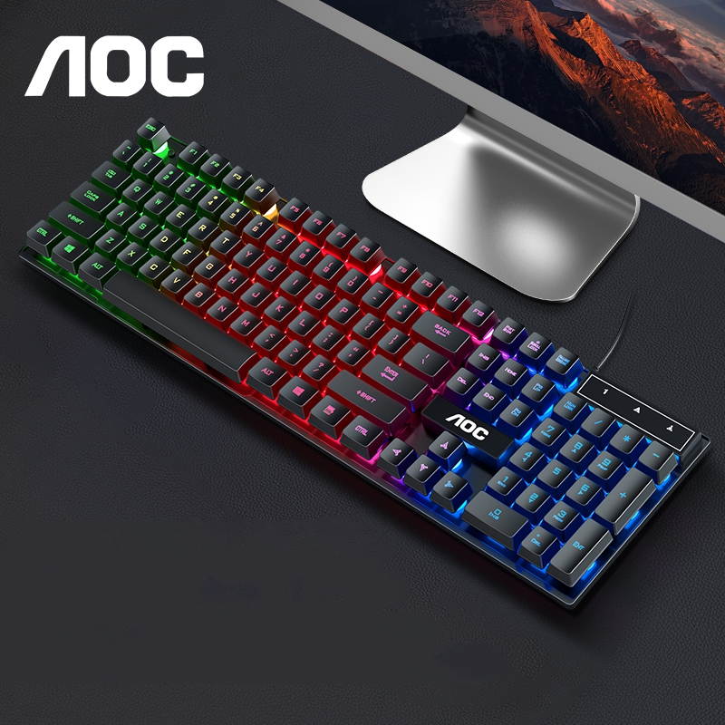 AOC KB121 Brown Switch Mechanical Feeling Keyboard for Office and Game, Support PC  and Laptop( Multi-colored Light Version)