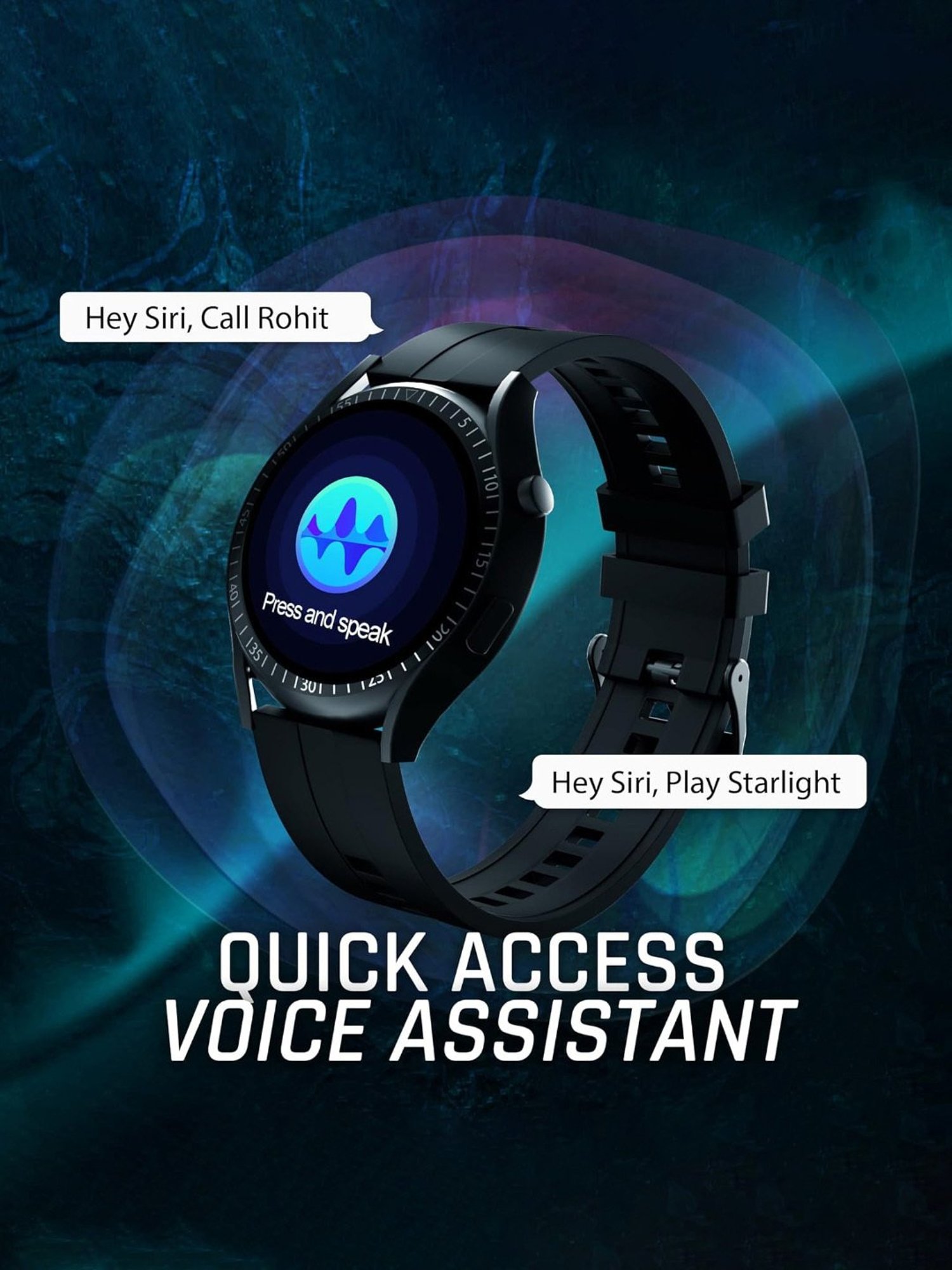 Hammer Pulse Ace Plus Round Dial Bluetooth Calling Smartwatch (Black)