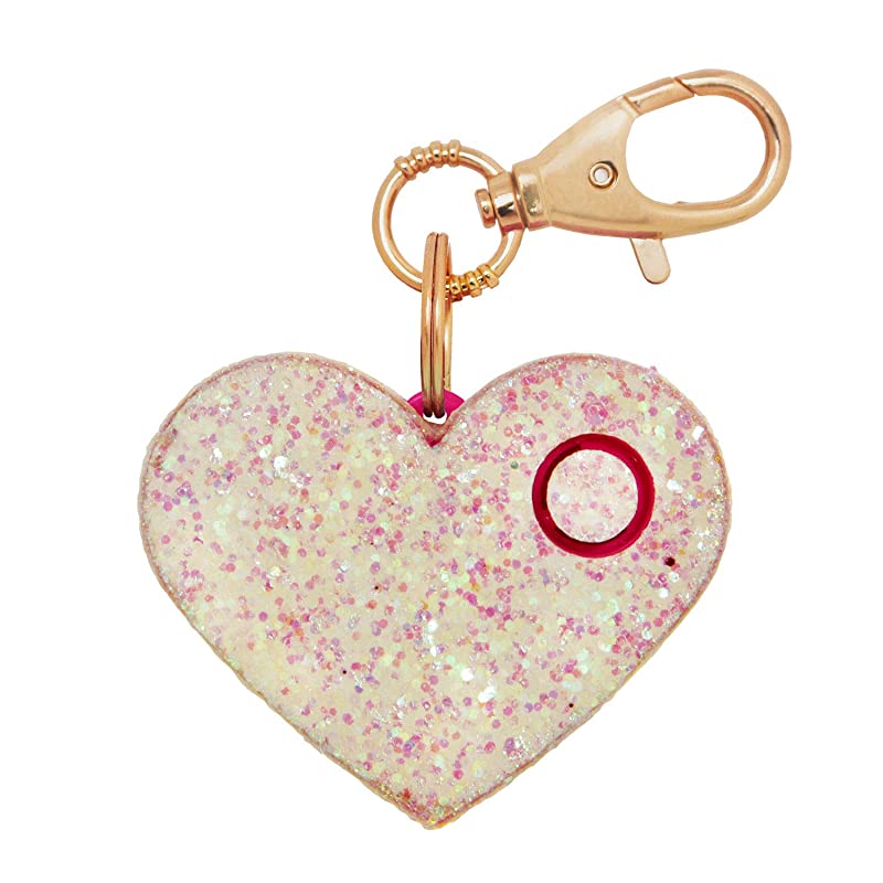 Safety Alarm for Women Ahhlarm SelfDefense Panic 115 Decibel Alarm Keychain for Women with LED Safety Light and Clip Pearl Glitter Heart