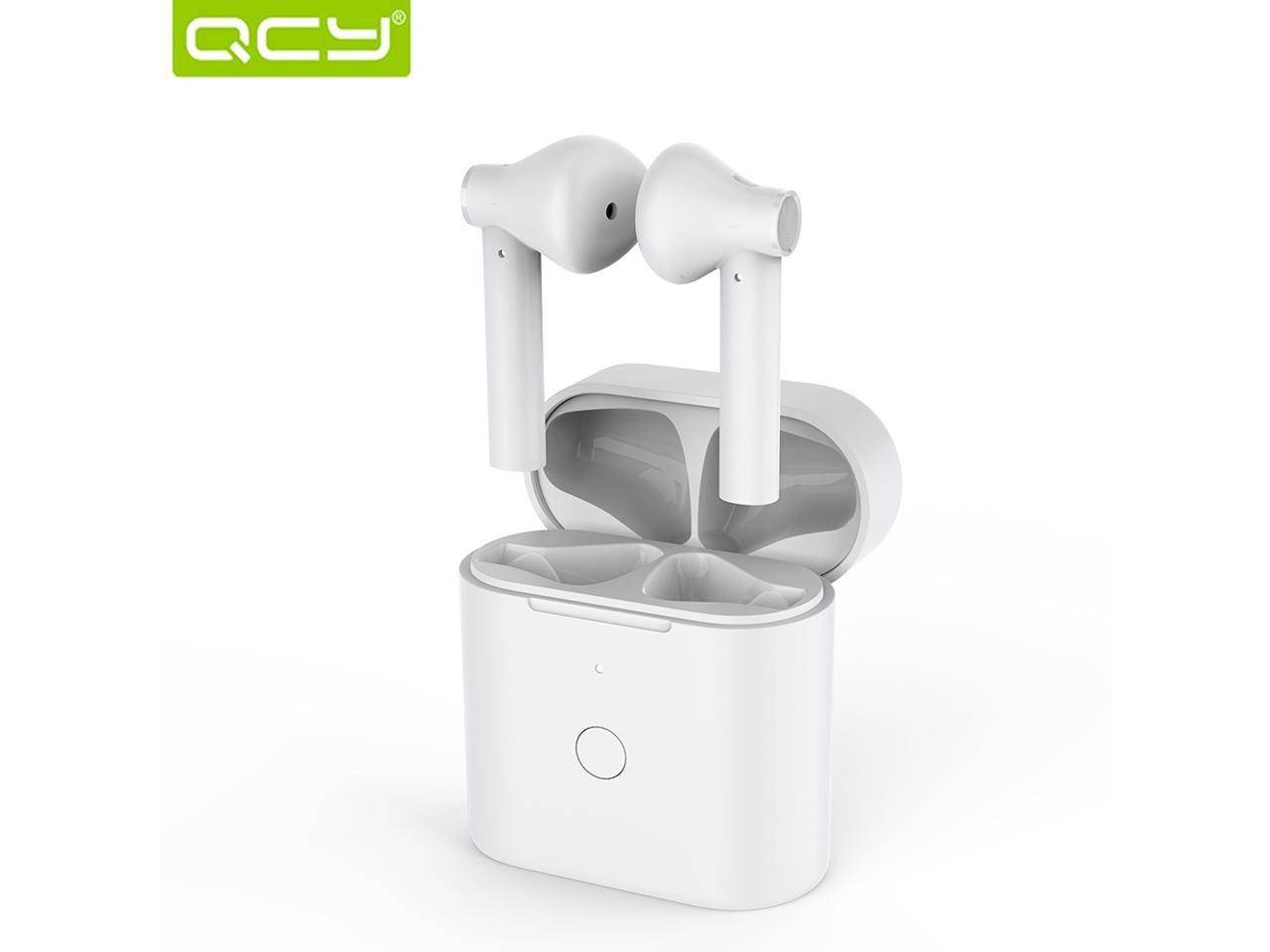 QCY T7 TWS Earbuds Bluetooth 5.1 True Wireless Headphones HiFi Stereo Music Earphones Twins Sports Headset ENC Noise Cancelling Touch Control with Mic Charging Box QCY Smart APP