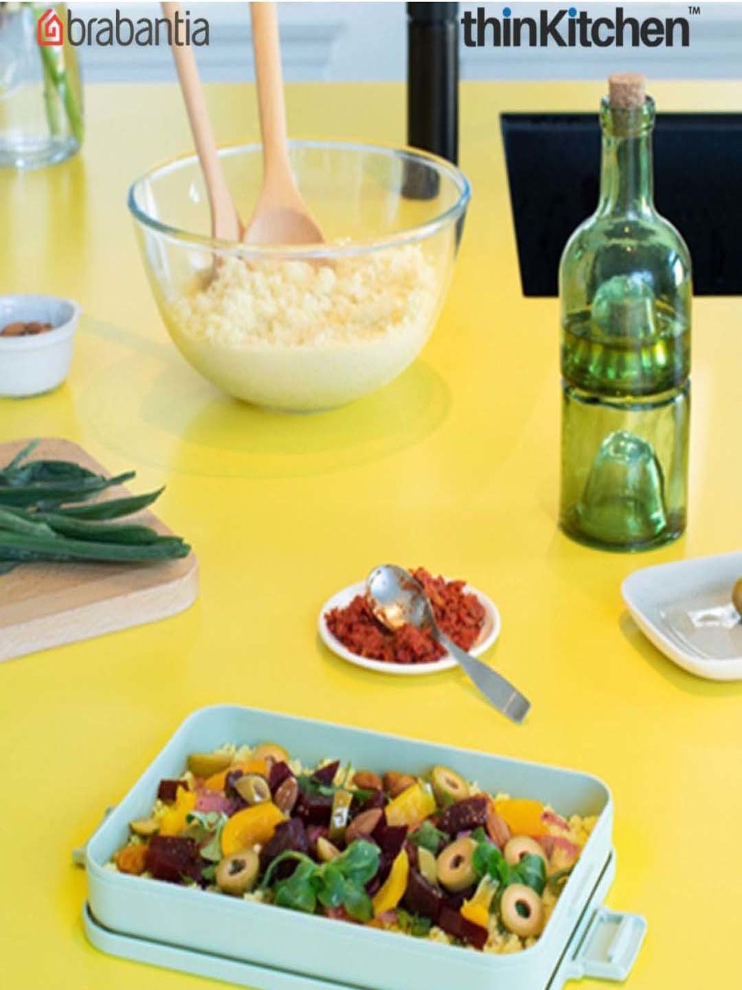 Brabantia Green Plastic Make & Take Flat Lunch Box (1.1 L)