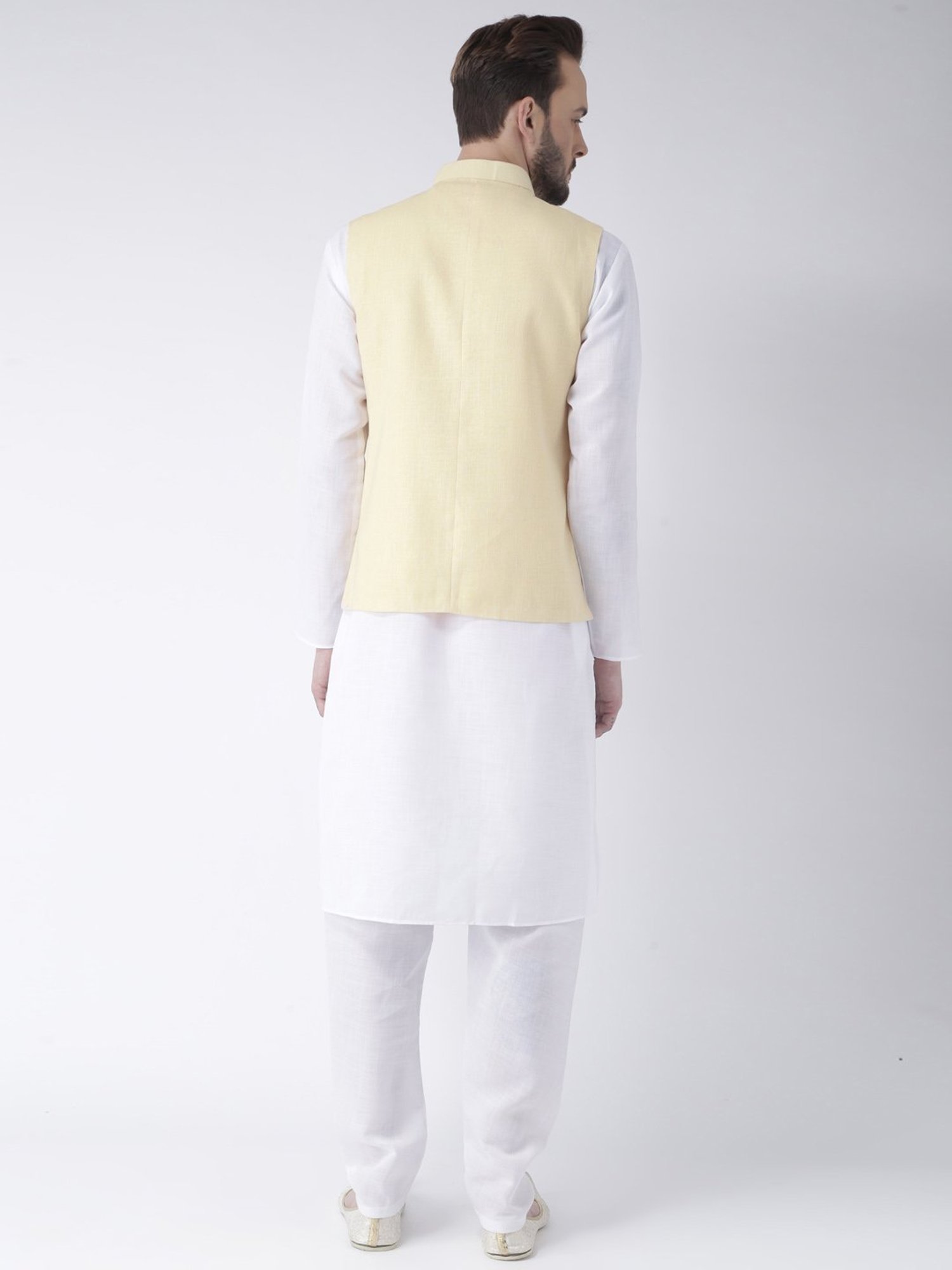 Vastramay White Cotton Straight Fit Embroidery Ethnic Suits