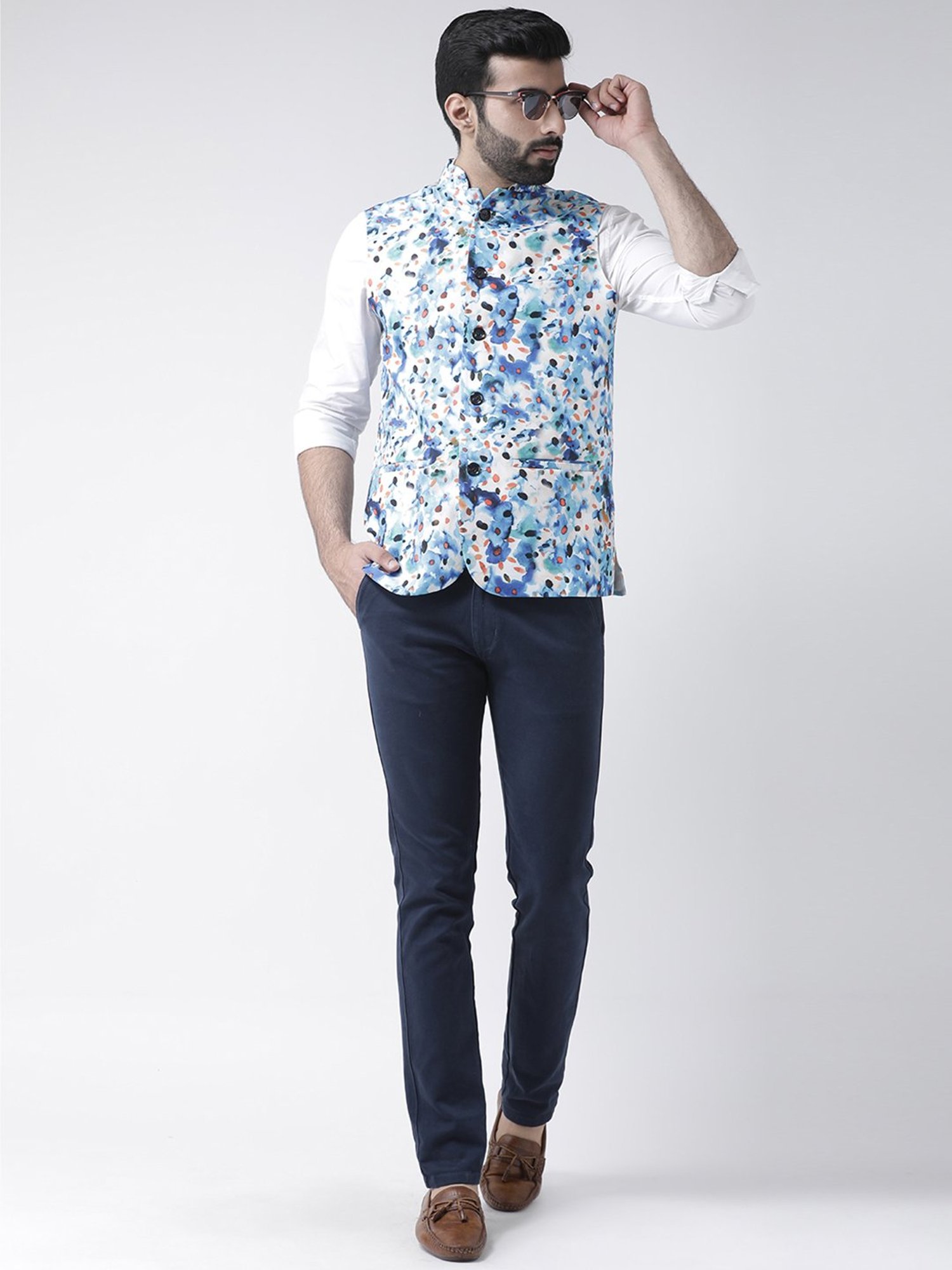 Hangup Plus Multicolor Regular Fit Printed Nehru Jacket