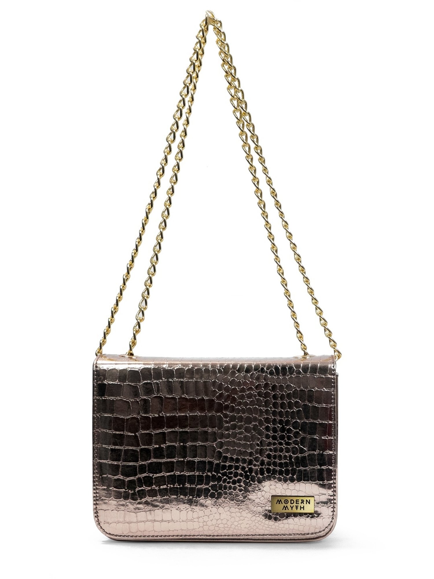 Modern Myth Golden Textured Medium Cross Body Bag