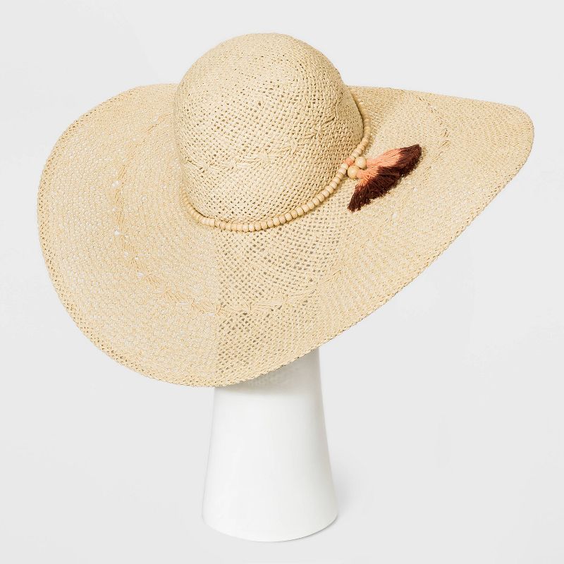 Women's Paper Straw Floppy Hat - A New Day™ Natural