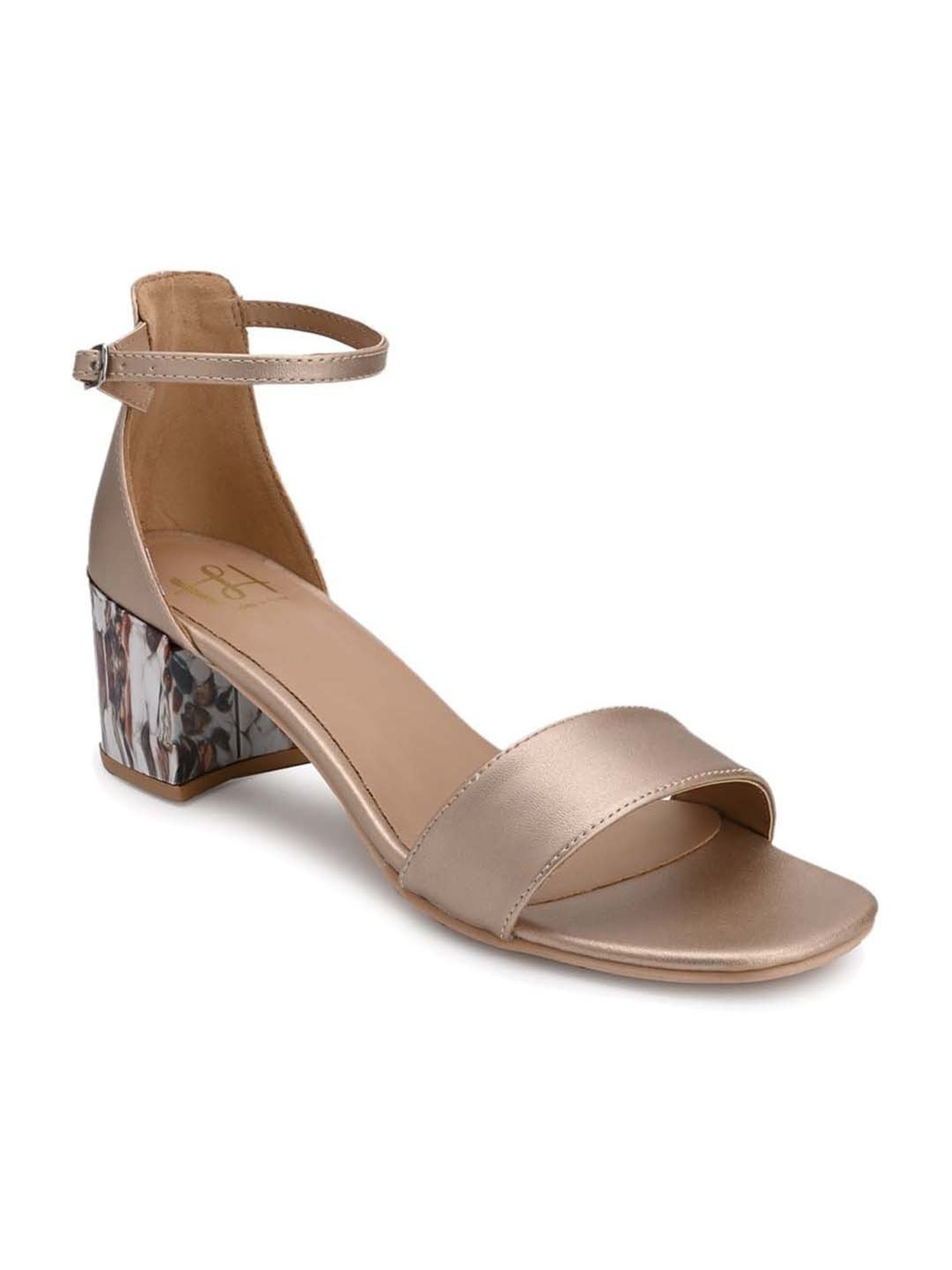 Hydes N Hues Women's Gold Ankle Strap Sandals