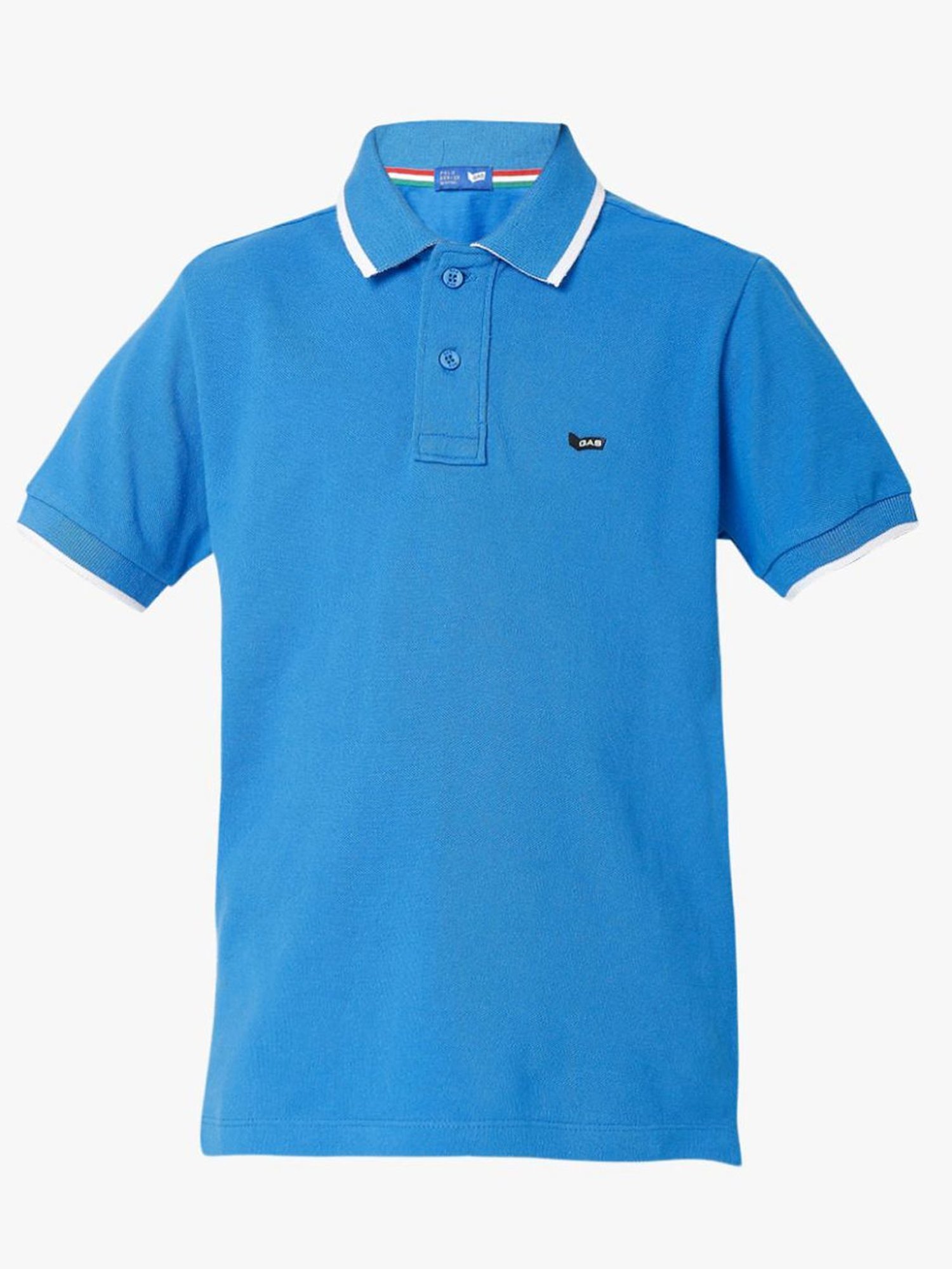 Gas Boys Blue Cotton Slim Fit Polo T-Shirt
