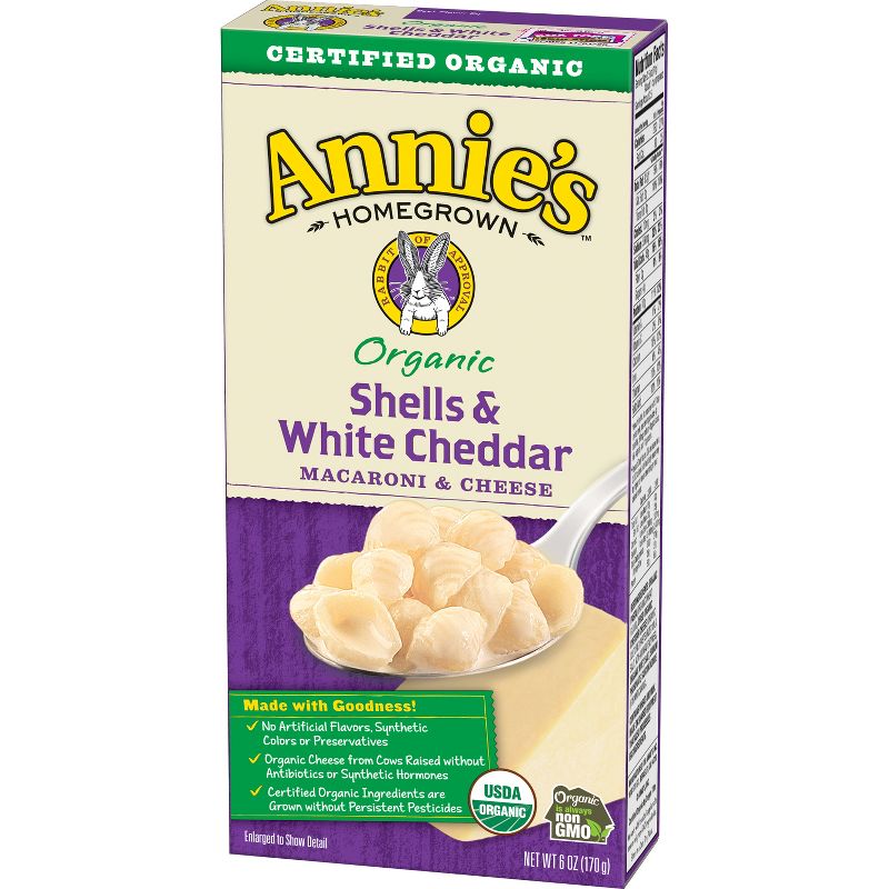 Annie's Homegrown Organic Macaroni & Cheese Shells & White Cheddar - 6oz
