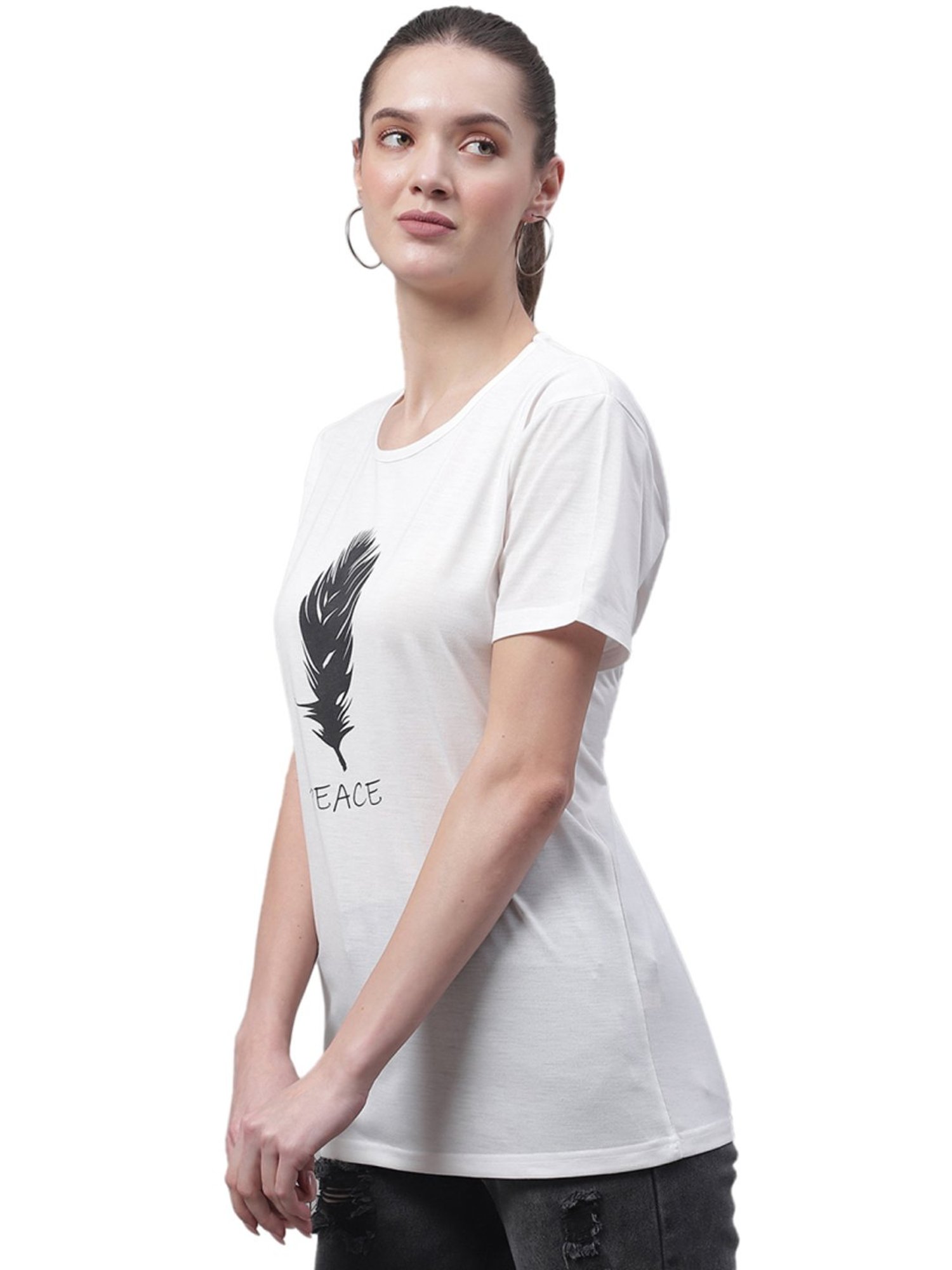 Vimal Jonney White & Blue Cotton Printed T-Shirt - Pack Of 2