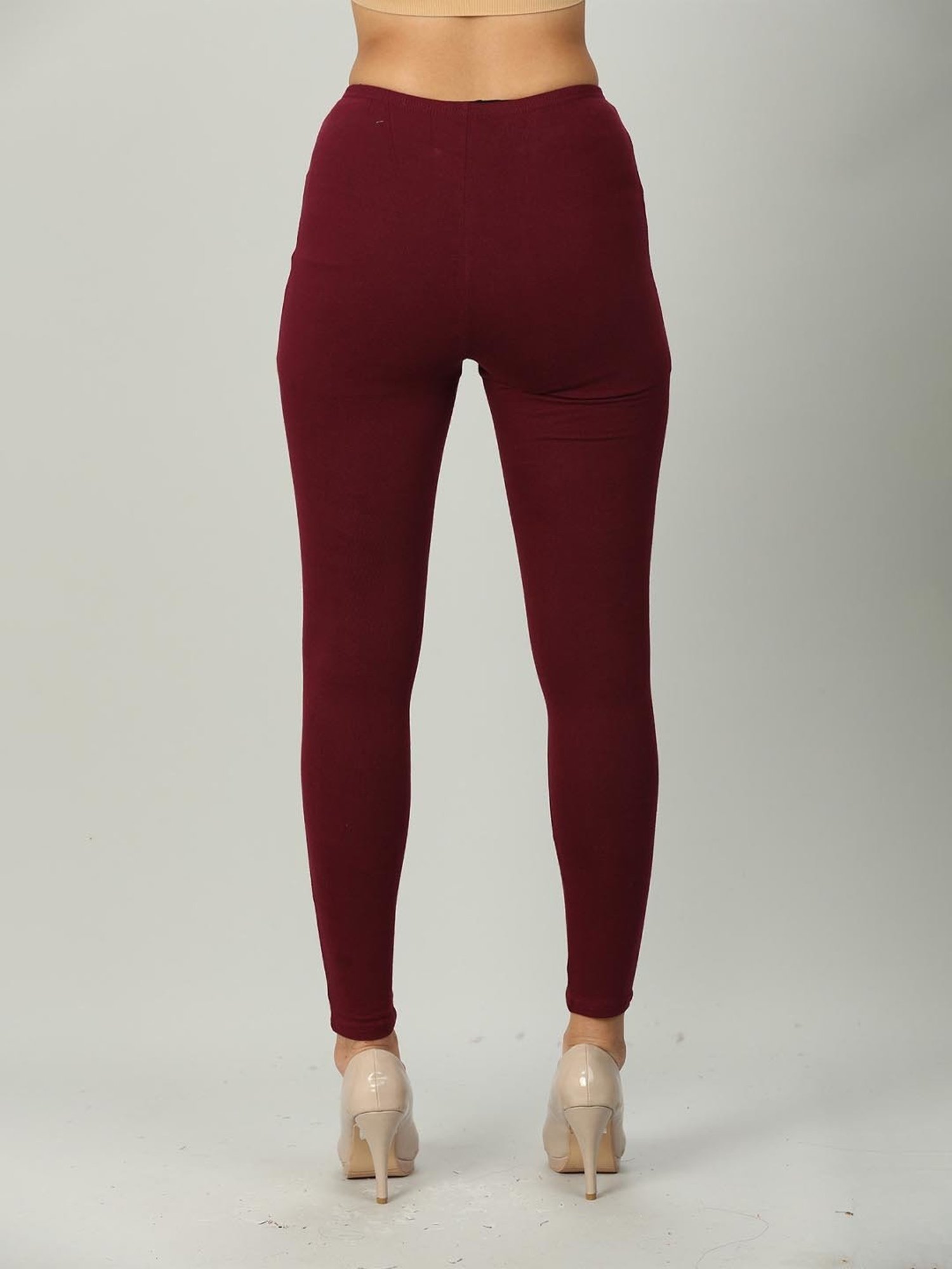 Mustard Maroon Regular Fit Leggings