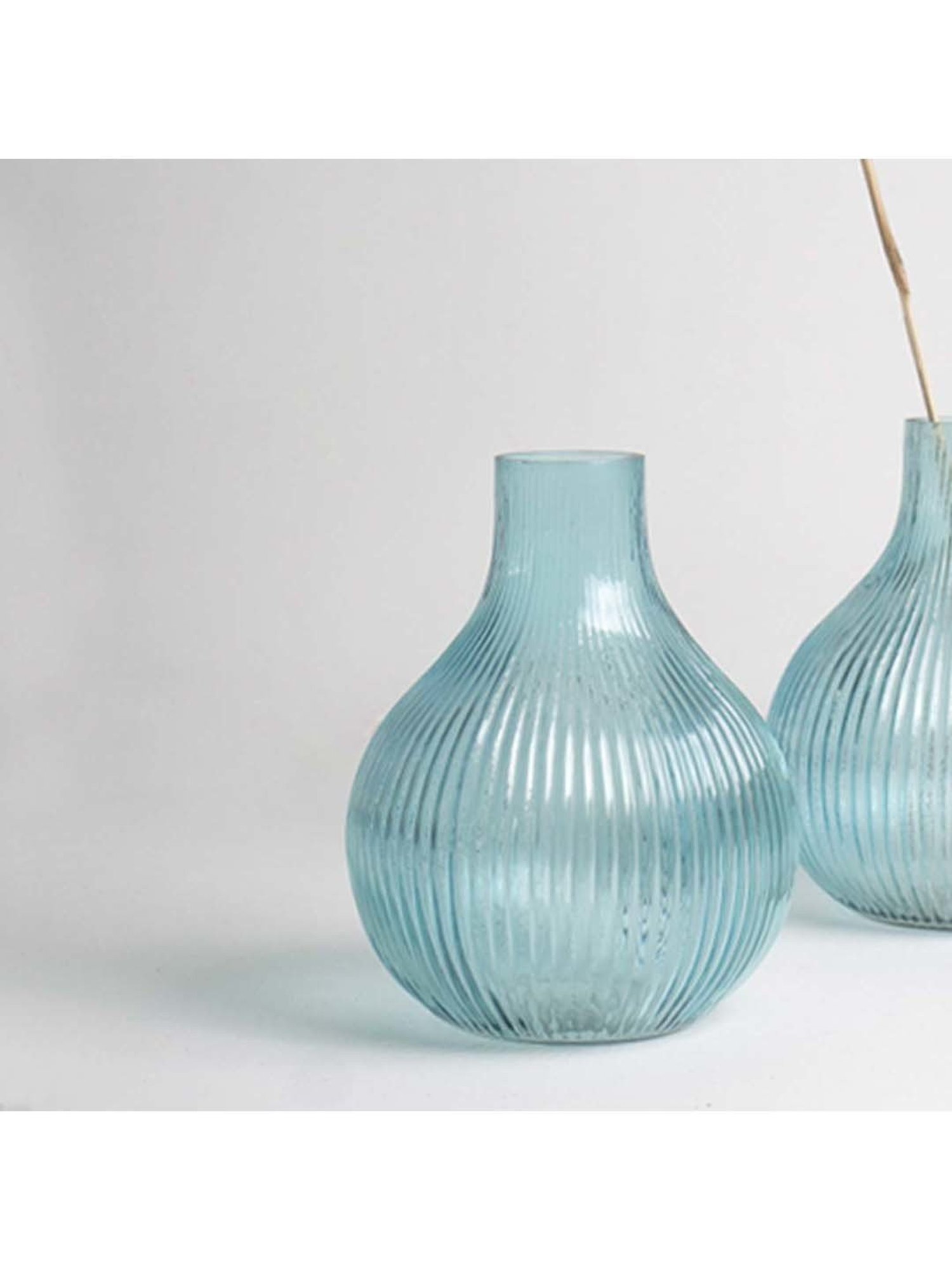 Coppre Turquoise Glass Vase - Set of 1