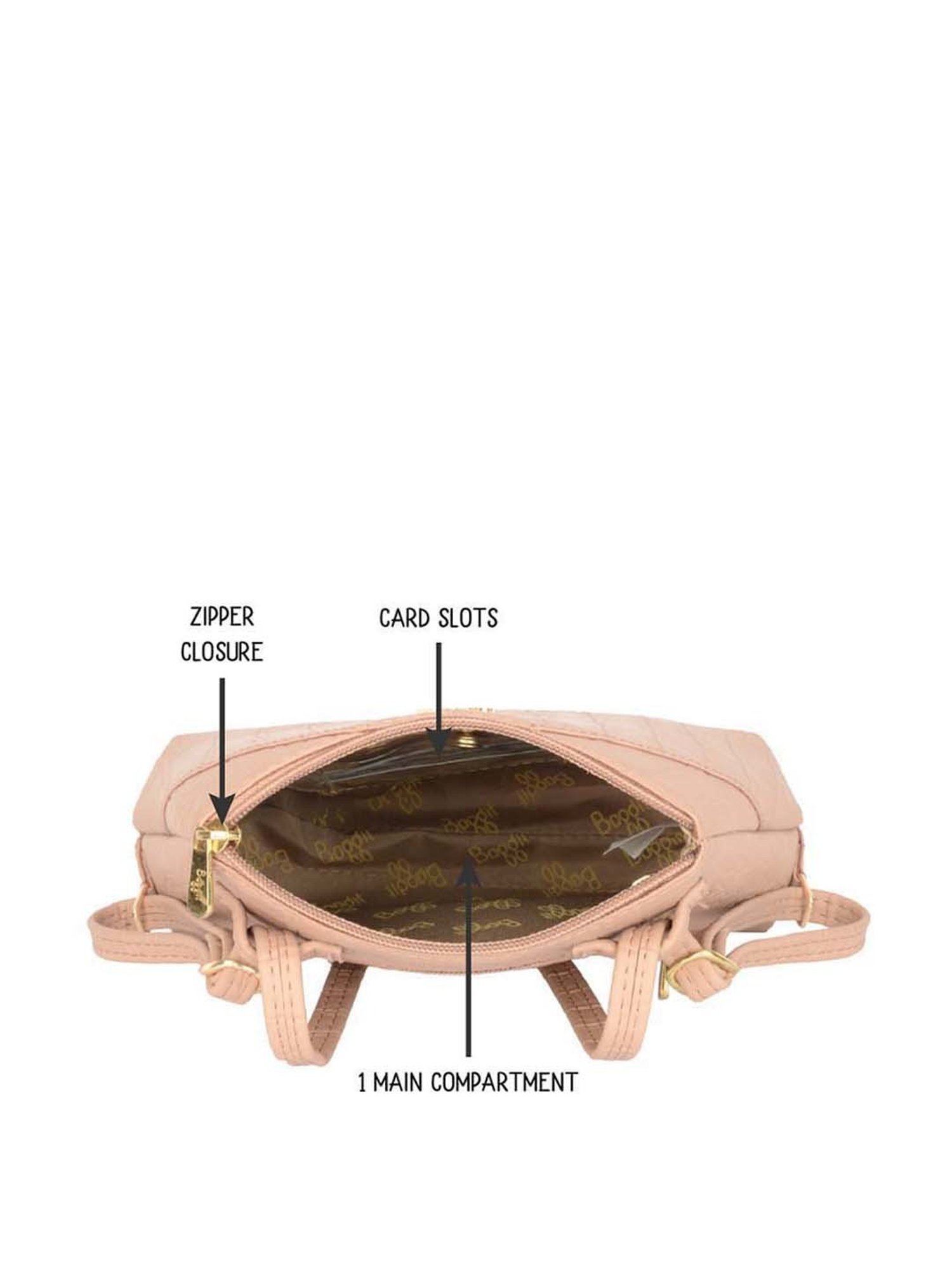 Baggit Mauve Textured Small Convertible Backpack