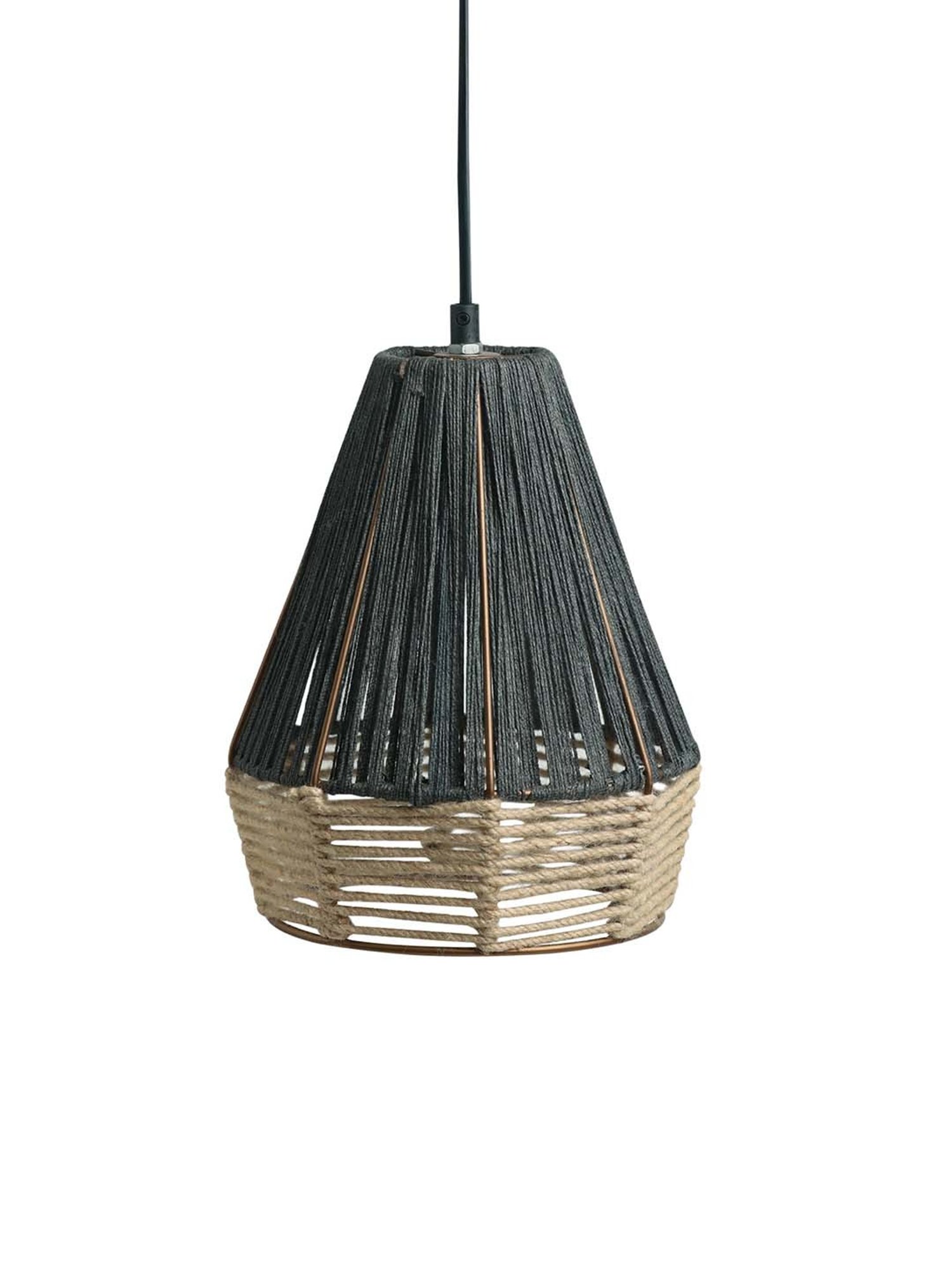 ExclusiveLane Wonders Brown Jute Handwoven Hanging Pendant Lamp