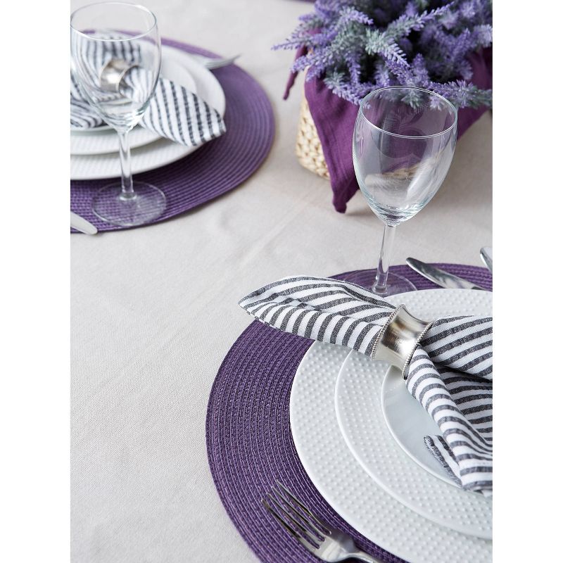 Set of 6 Variegated Round Woven Placemat Purple - Design Imports