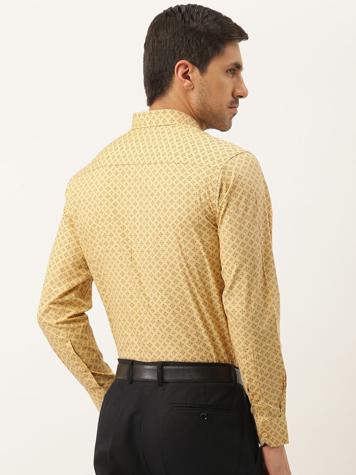 Sojanya Beige Cotton Regular Fit Printed Shirt