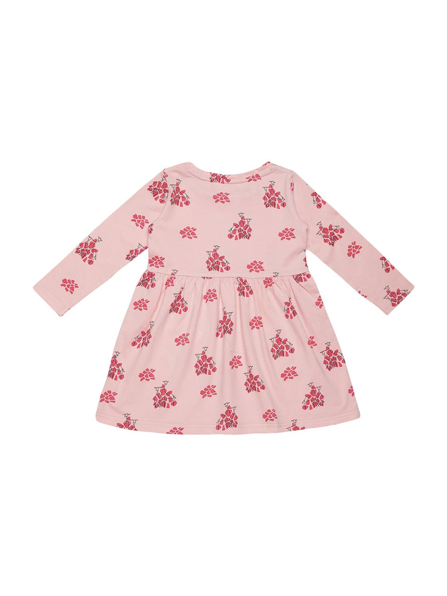 Mystere Paris Kids Peach Cotton Printed Sleep Dress