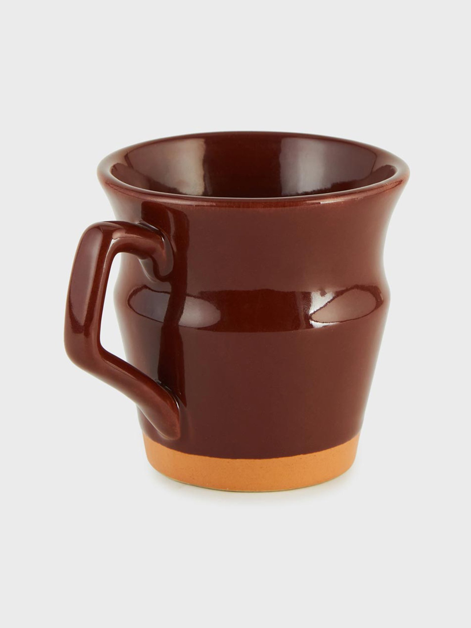 Fabindia Home Adhrit Solid Dark Brown & Orange Ceramic Mug (180 ml)