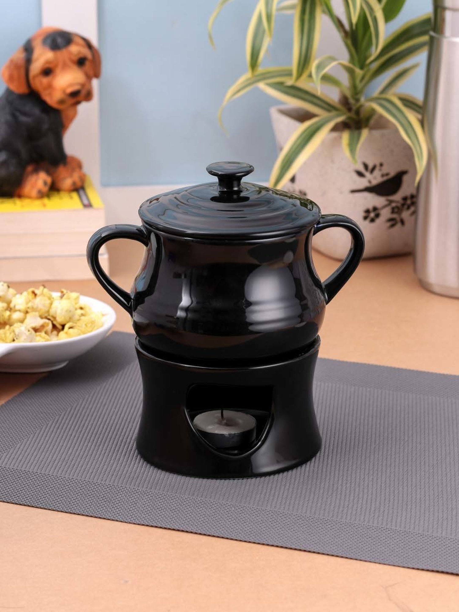 Clay Craft Black Ceramic Fonduset (0.2 L)