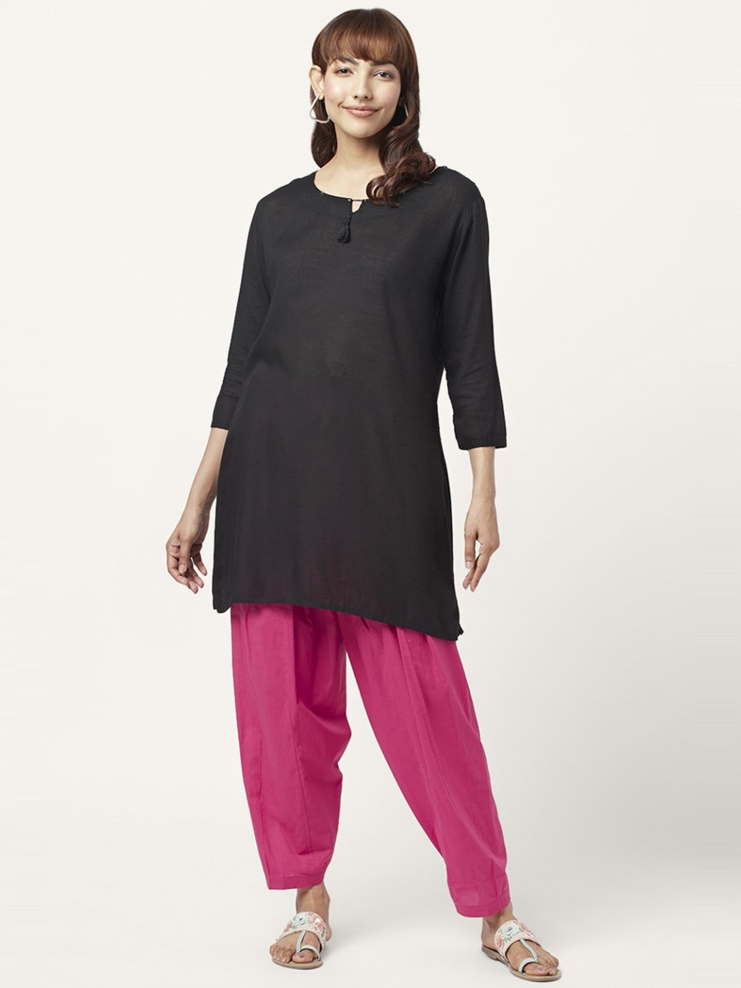 Rangmanch by Pantaloons Pink Cotton Regular Fit Salwar