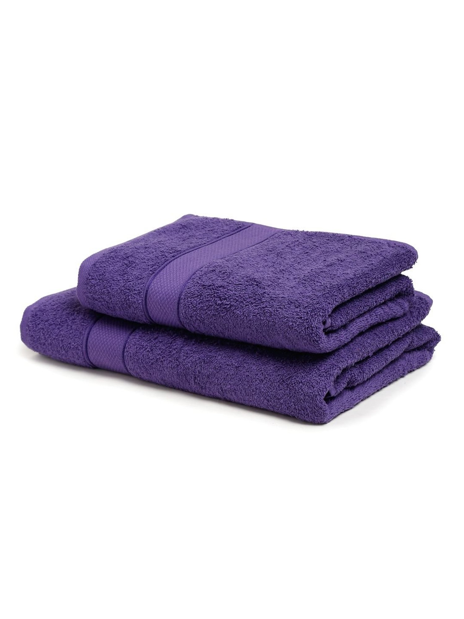 Creeva Violet 525 GSM Cotton Bath Towel Set of 2