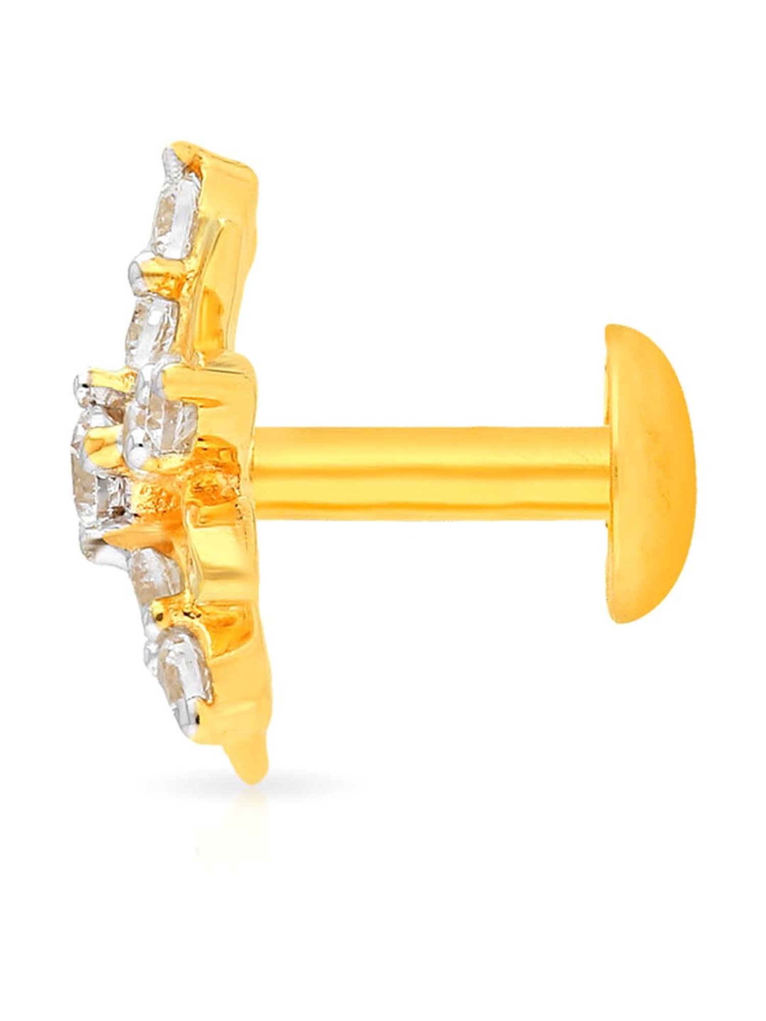 Malabar Gold and Diamonds 22k Gold Floral Nosepin for Women