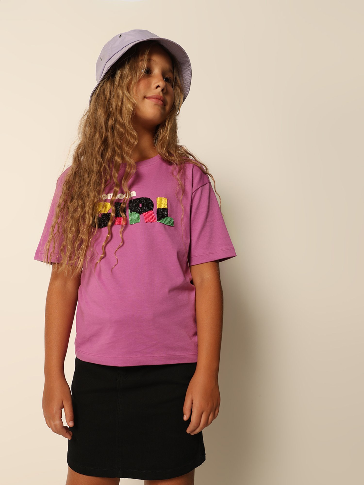 VERO MODA GIRL Purple Embellished T-Shirt