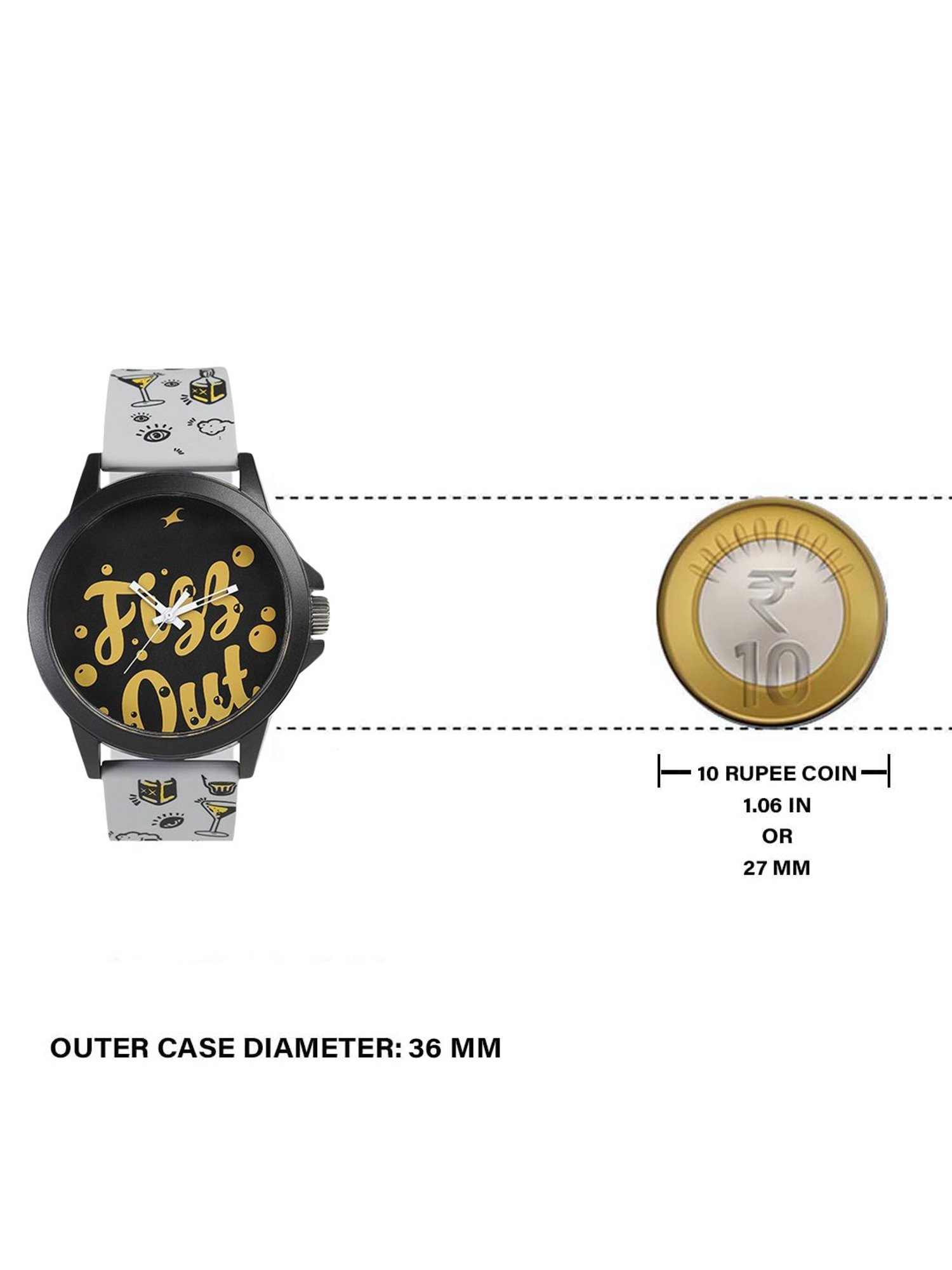 Fastrack 38024PP45 Tees Wicked Lines Unisex Analog Watch