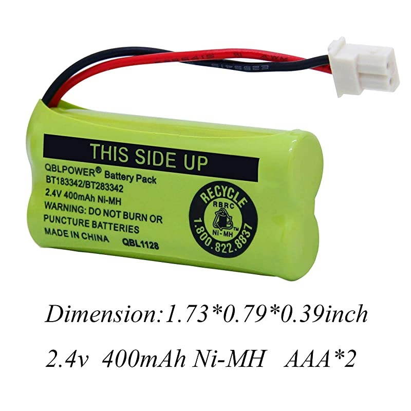 BT183342/BT283342 2.4V 400mAh Ni-mh BT-166342 BT-266342 BT-162342 BT-262342 Battery CS6114 CS6419 CS6719 EL52300 CL80111 Cordless Phone(Pack of 3)