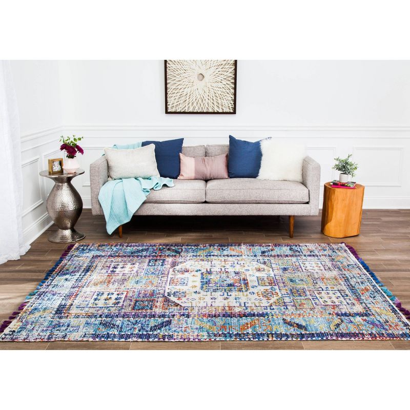 5'x7'6" Tarom Distressed Rug with Multiple Fringe - Anji Mountain