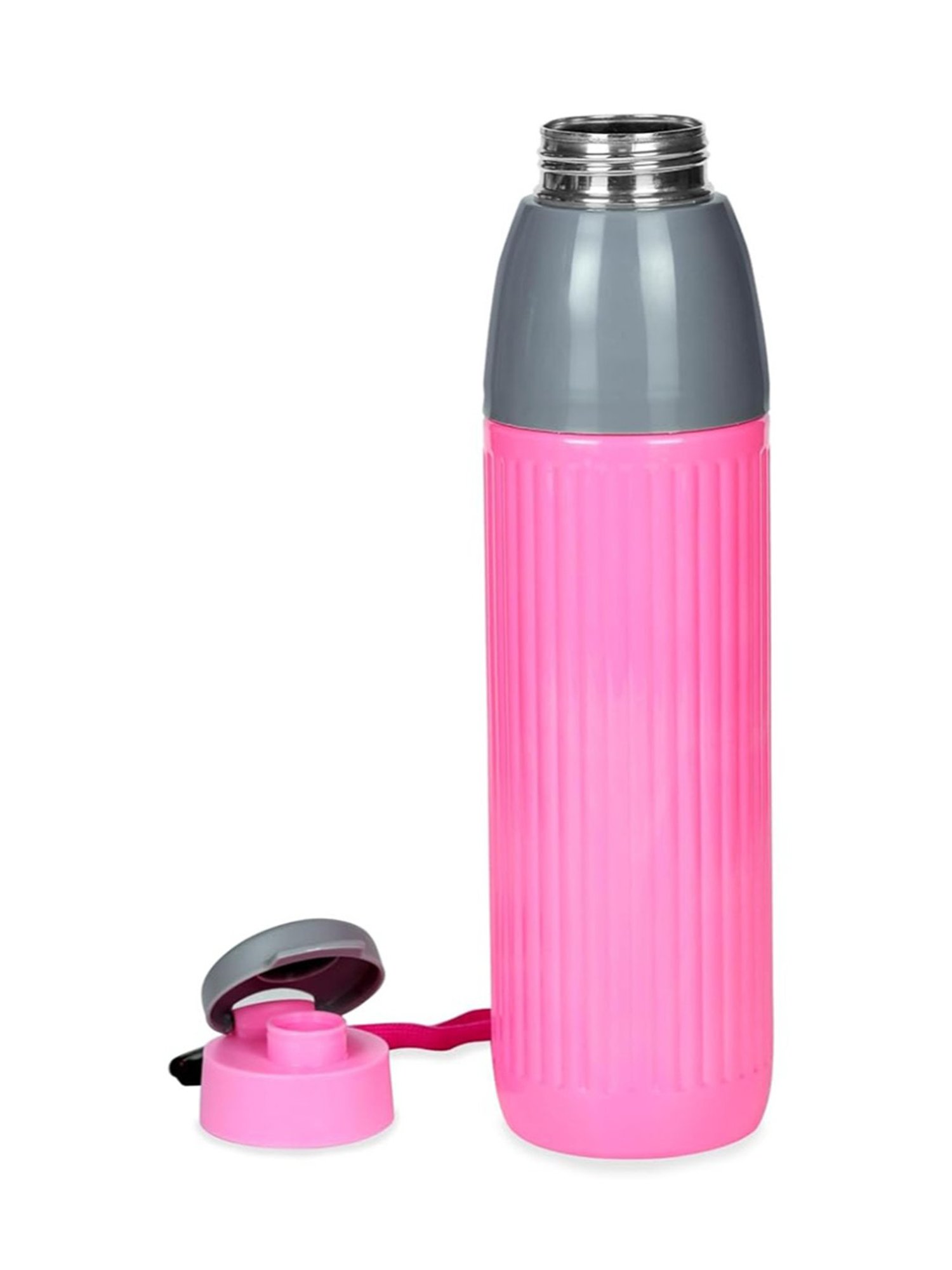 Varmora Veto Pink Stainless Steel Insulated Inner Steel Outer Plastic Water Bottle - 700 ml