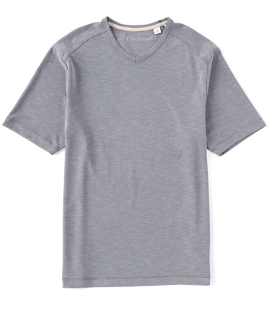 Caribbean Solid V-Neck Short-Sleeve Tee