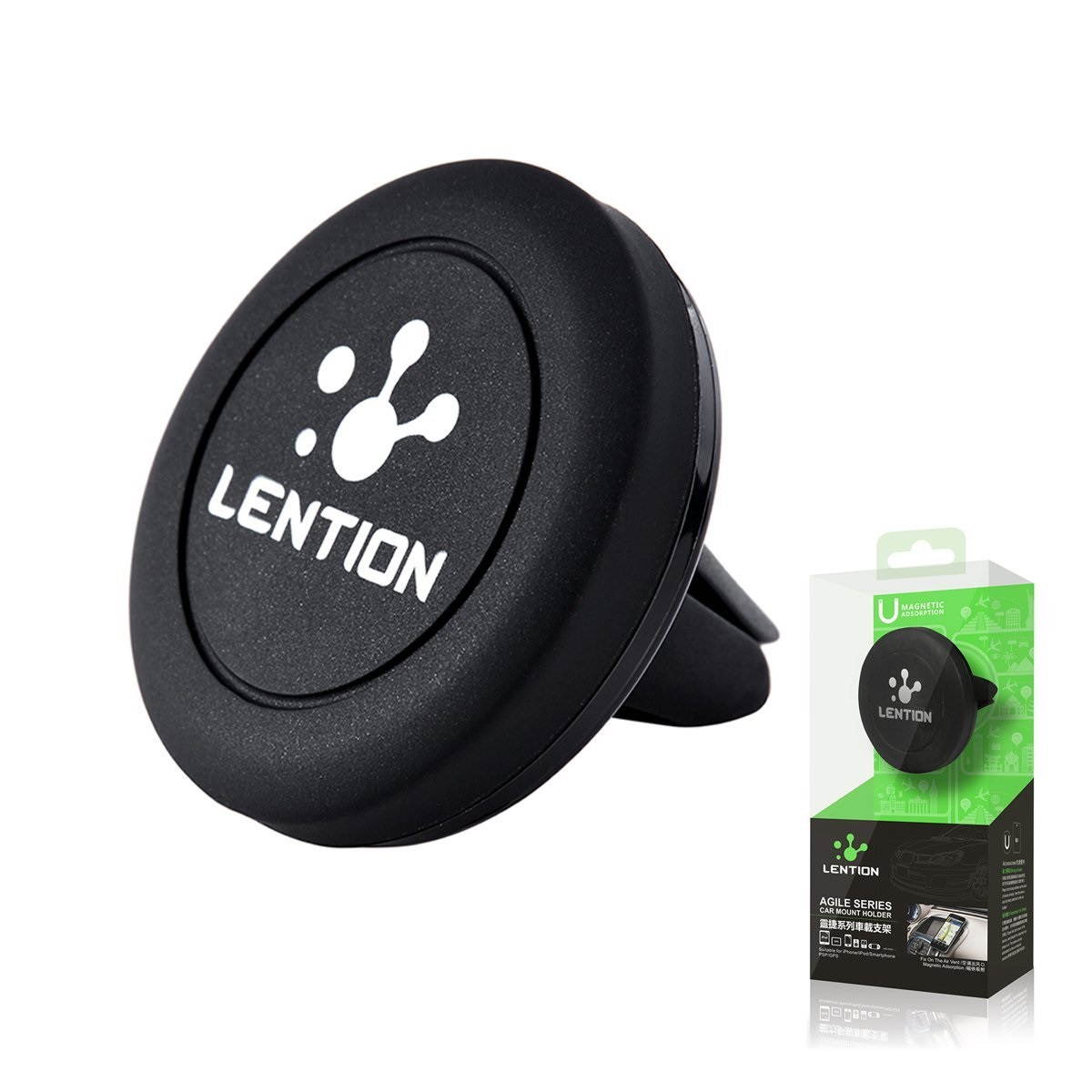 LENTION Air Vent Phone Support,Magnetic Mobile Stand 360&deg; Rotating Phone Holder Car Mount for iPhone, iPod, Smart Phone, PSP, GPS - Blue