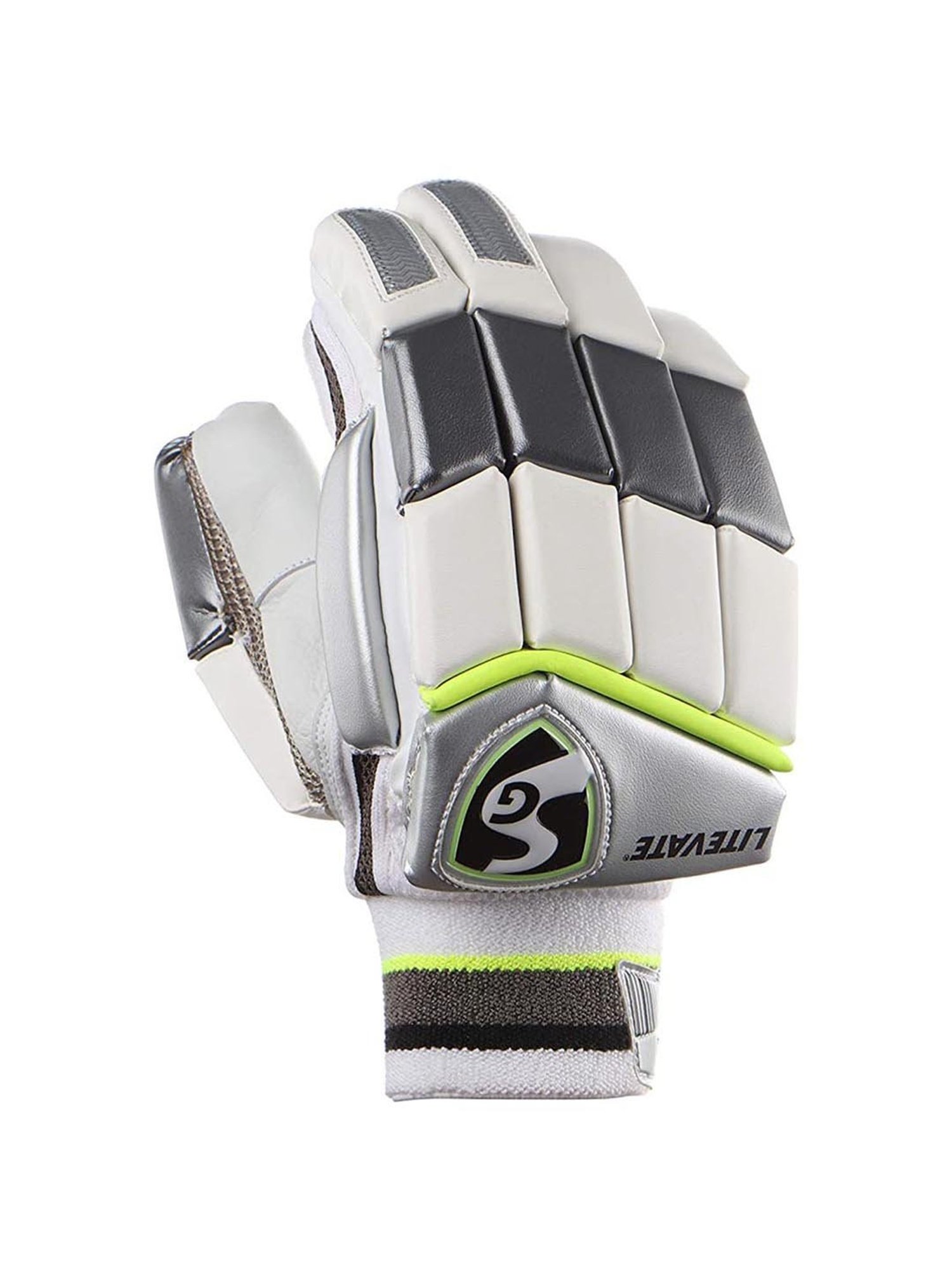 SG White LITEVATE Youth RH Batting Gloves for Adult