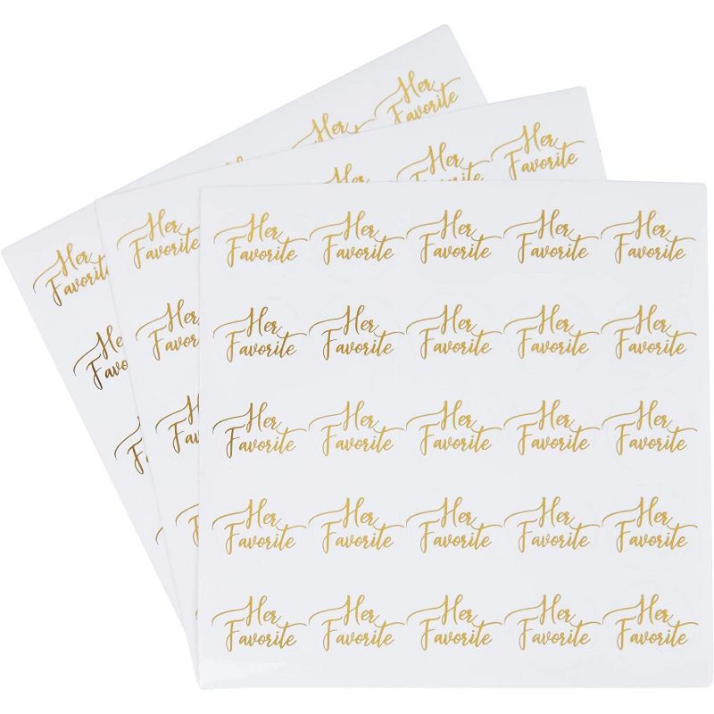 Pipilo Press 200-Pack Gold Foil Stickers for Weddings, His Favorite, Her Favorite (1 inches)