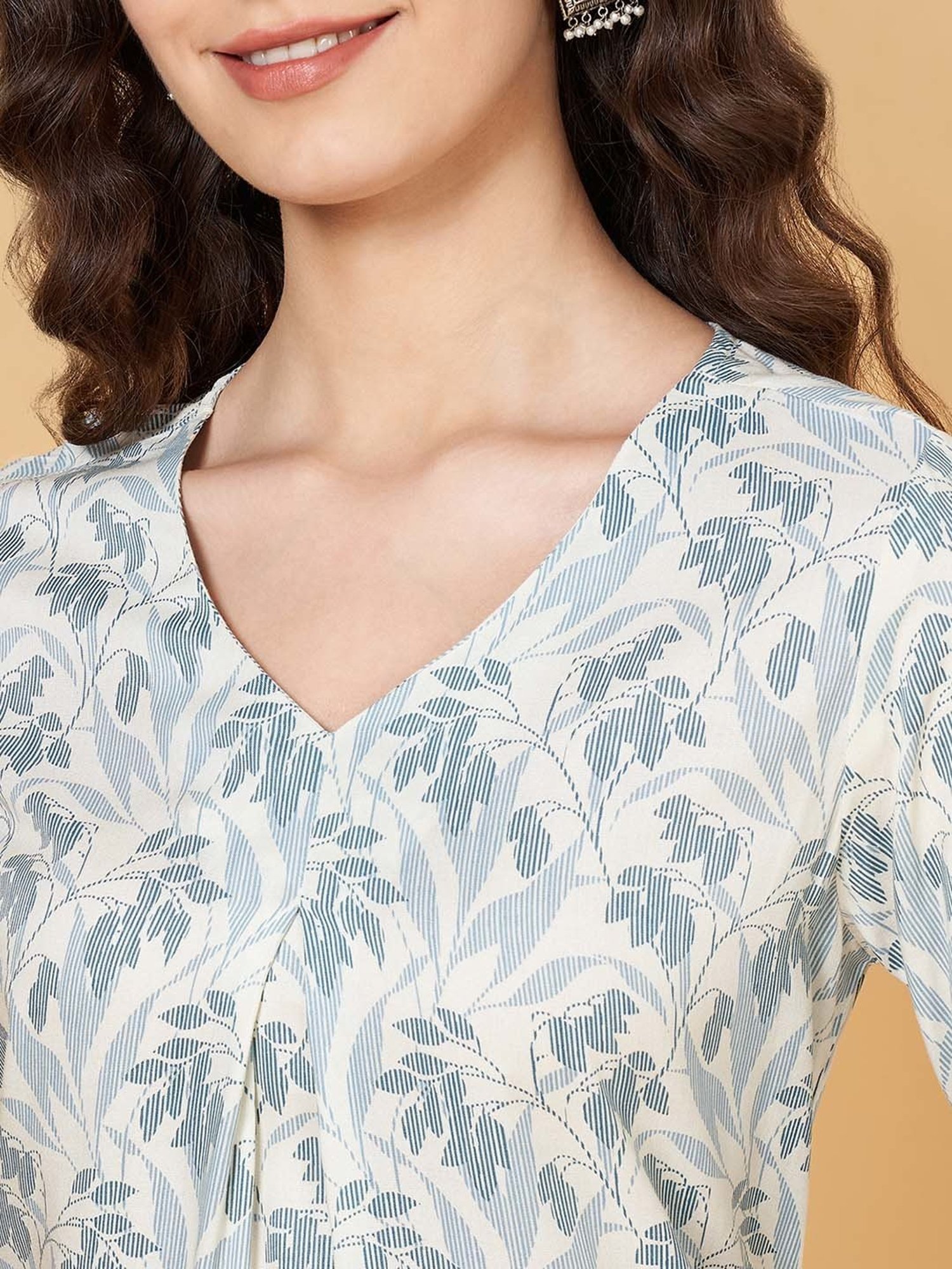 Rangmanch by Pantaloons Whisper White Floral Print Kurta Pant Set