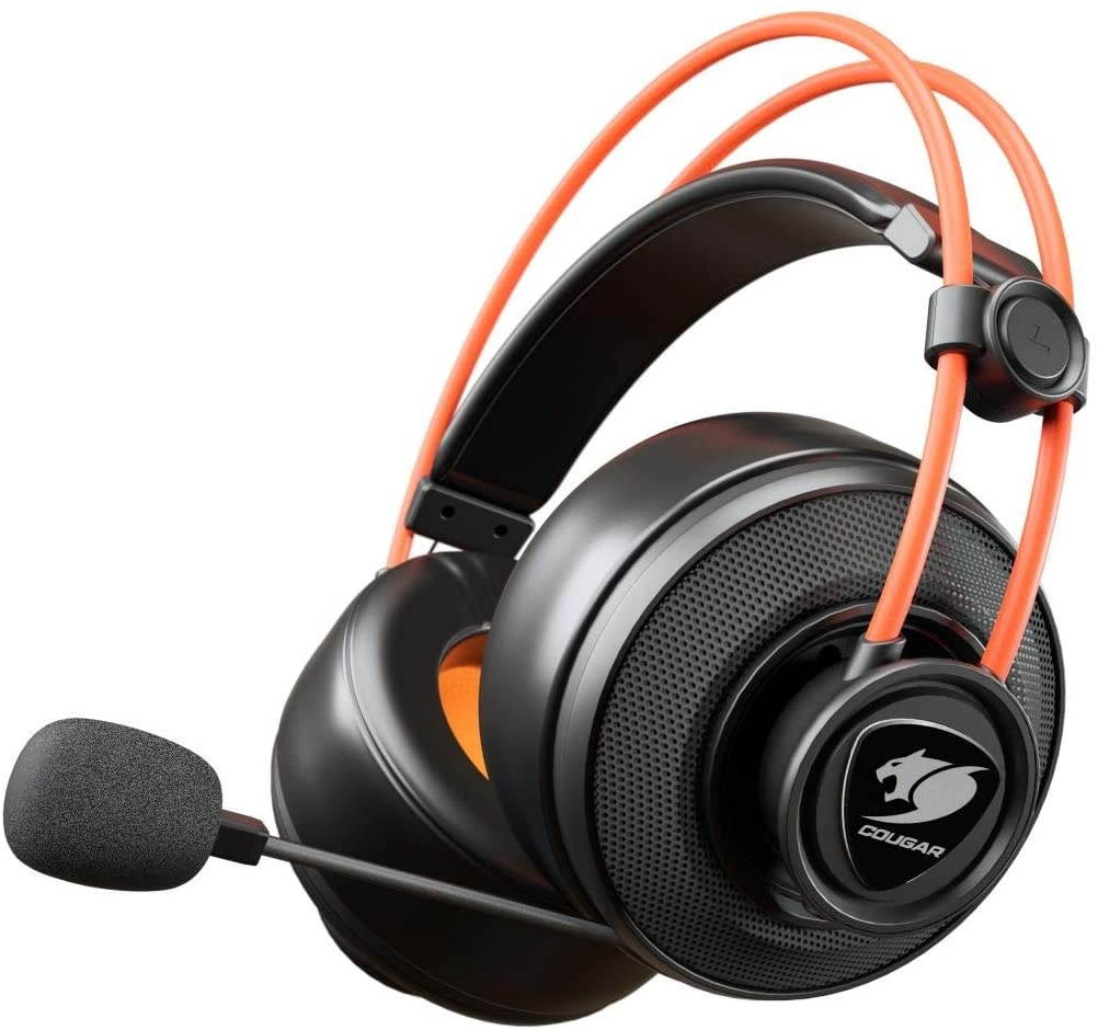 Cougar Immersa Ti Gaming Headset - Microphone and Volume Control - Lightweight- Noise Cancelling Headphone - 3.5m Phone Plug for PC Gaming, PS4 (3H300P40T.0001)