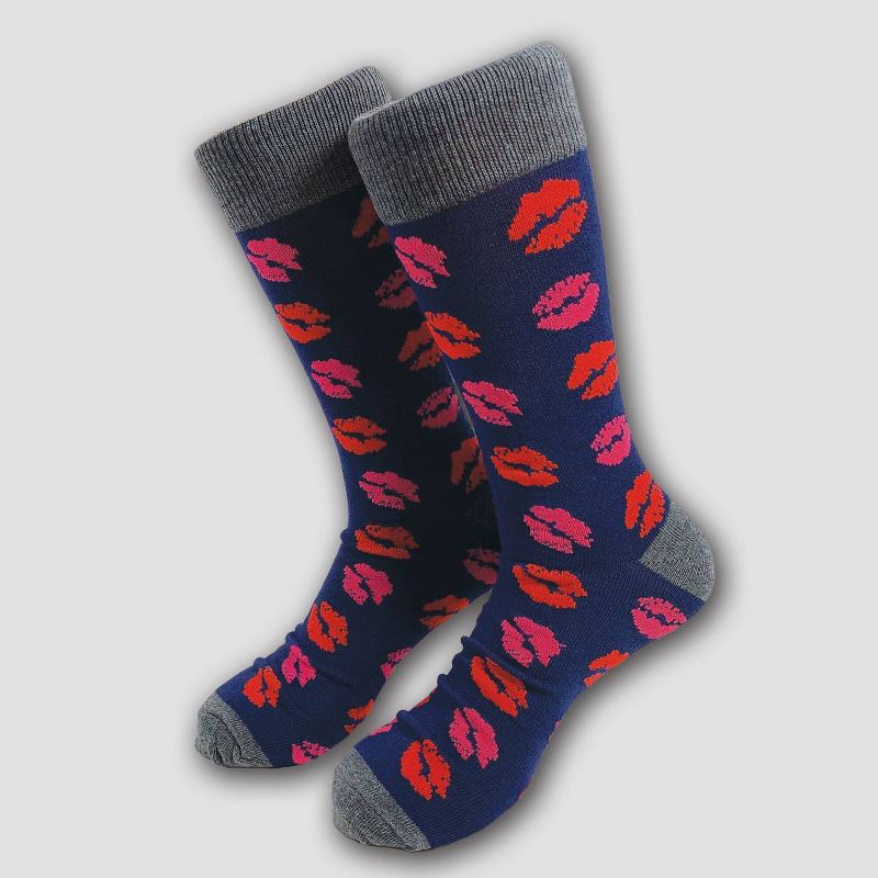 Men's Printed Kisses Casual Socks - 6-12