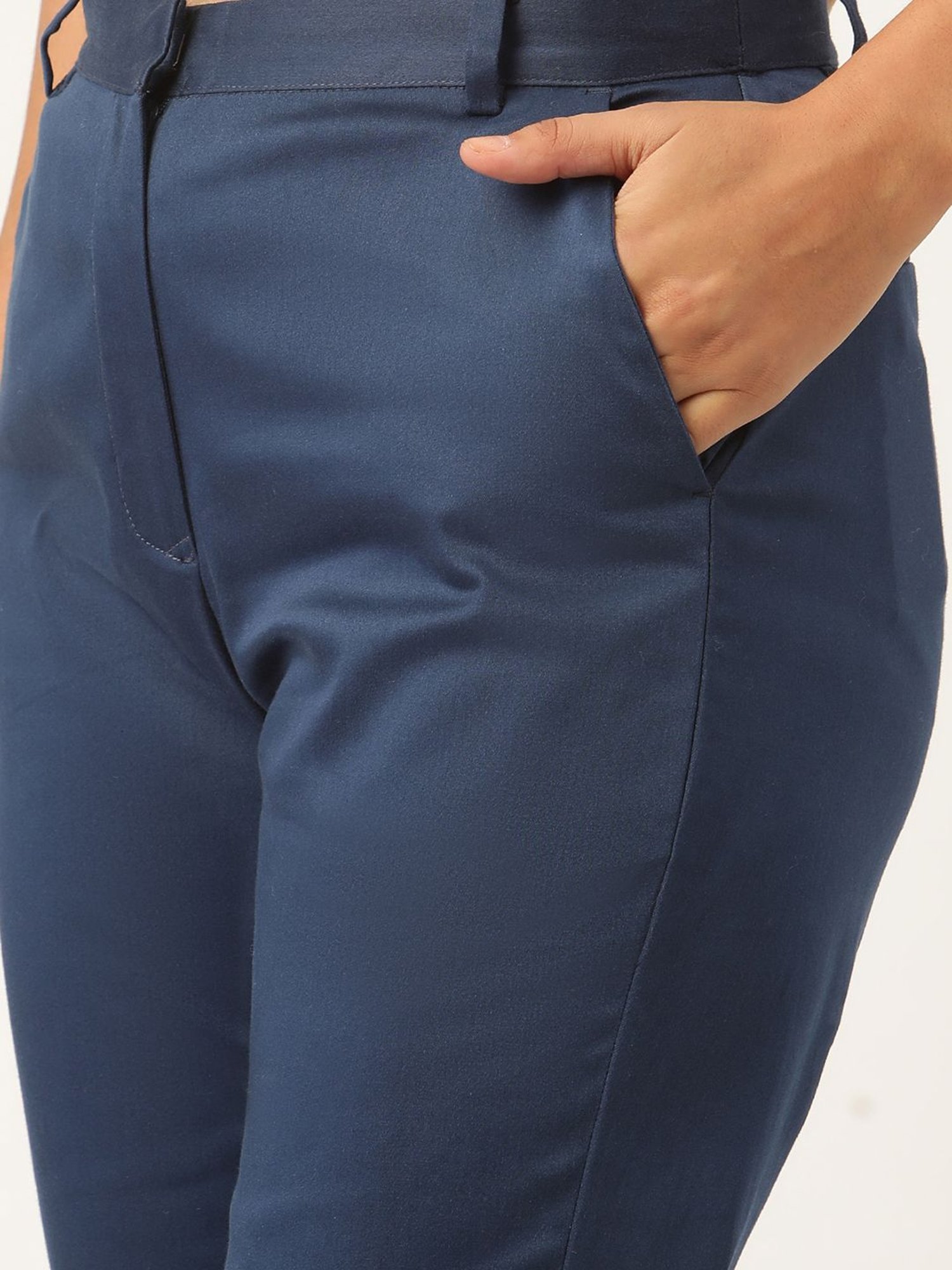 Rooted Blue Cotton Trousers