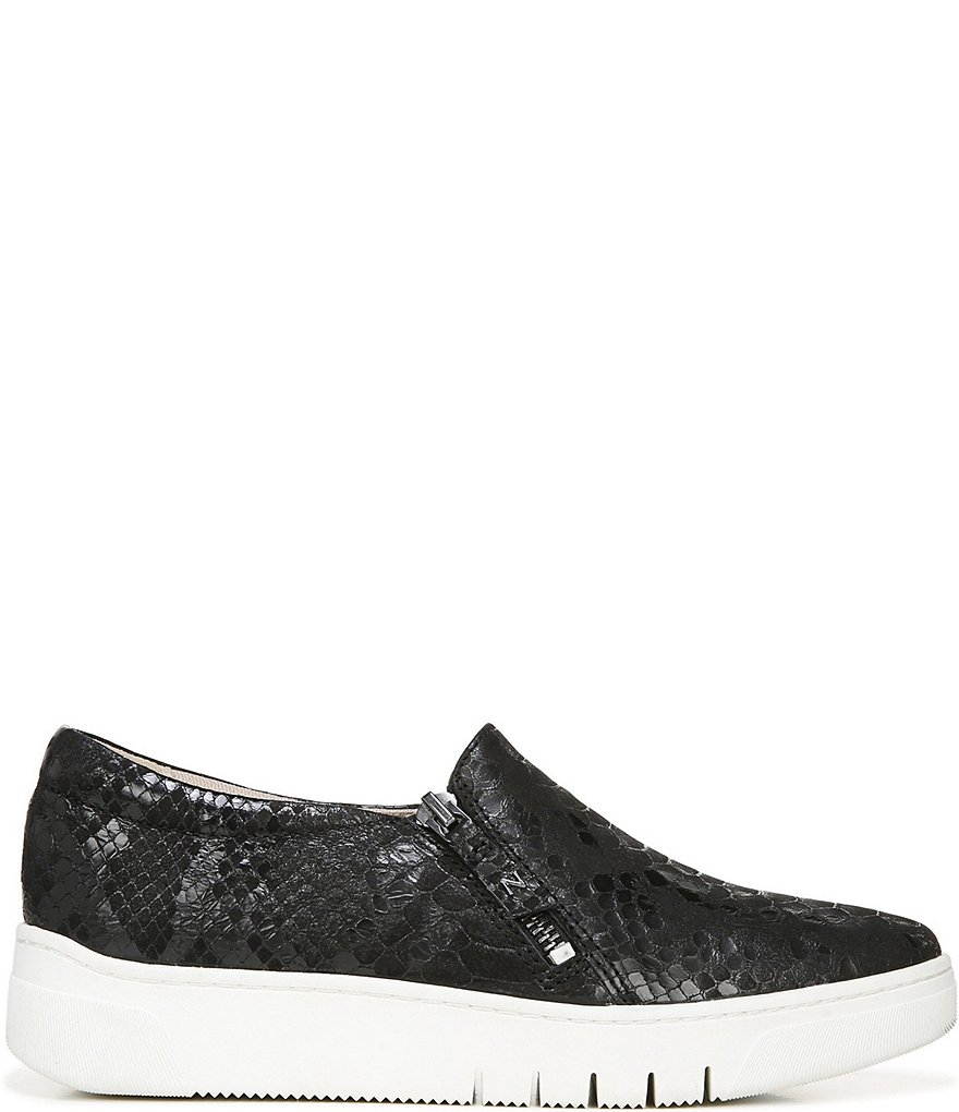 Naturalizer Hawthorn Snake Print Leather Zip Sneakers