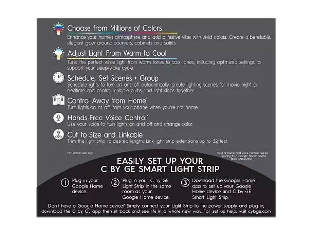 C by GE Full Color Smart LED Light Strip, 80-inch (Power Supply Included)