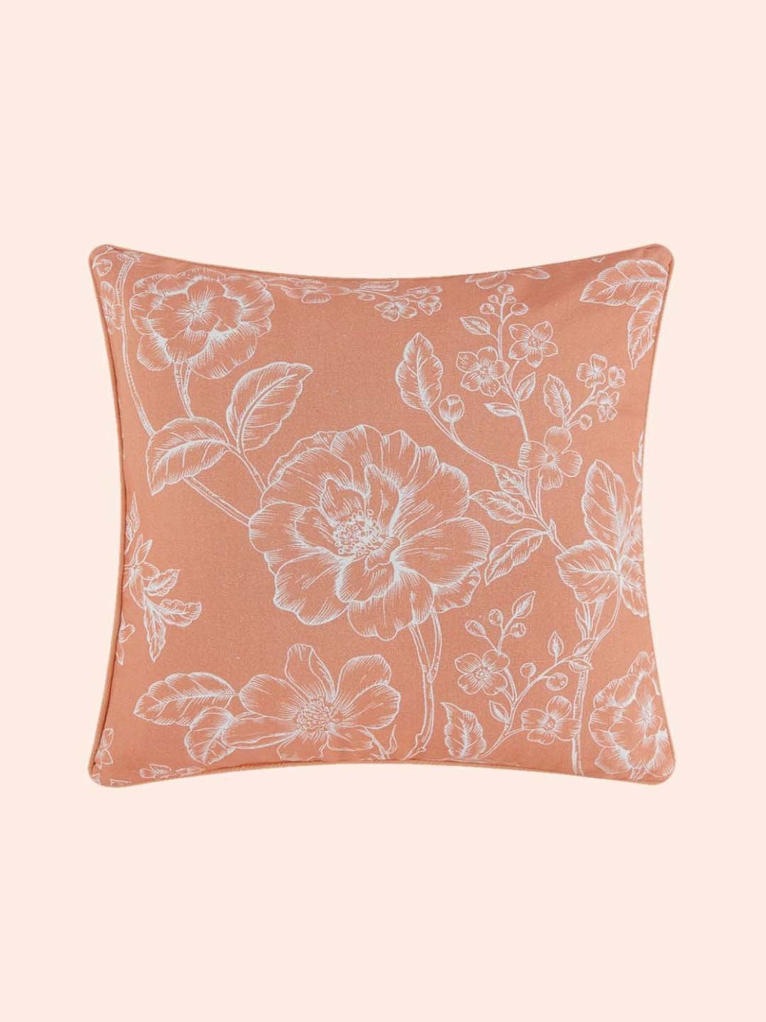 Living Scapes by Pantaloons Pink Cotton Cushion Cover