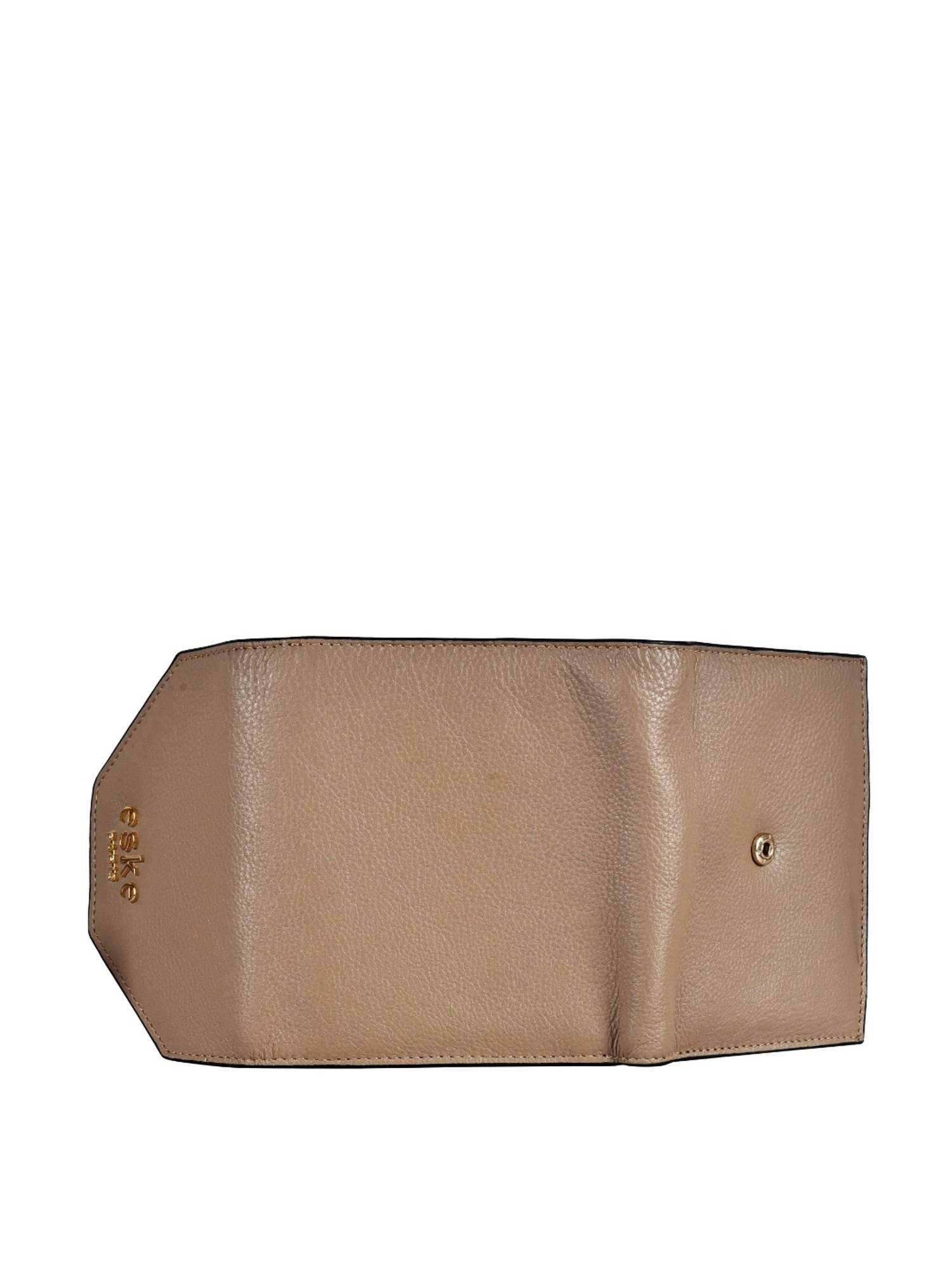 Eske Alaina  Brown Solid Tri-Fold Wallet for Women