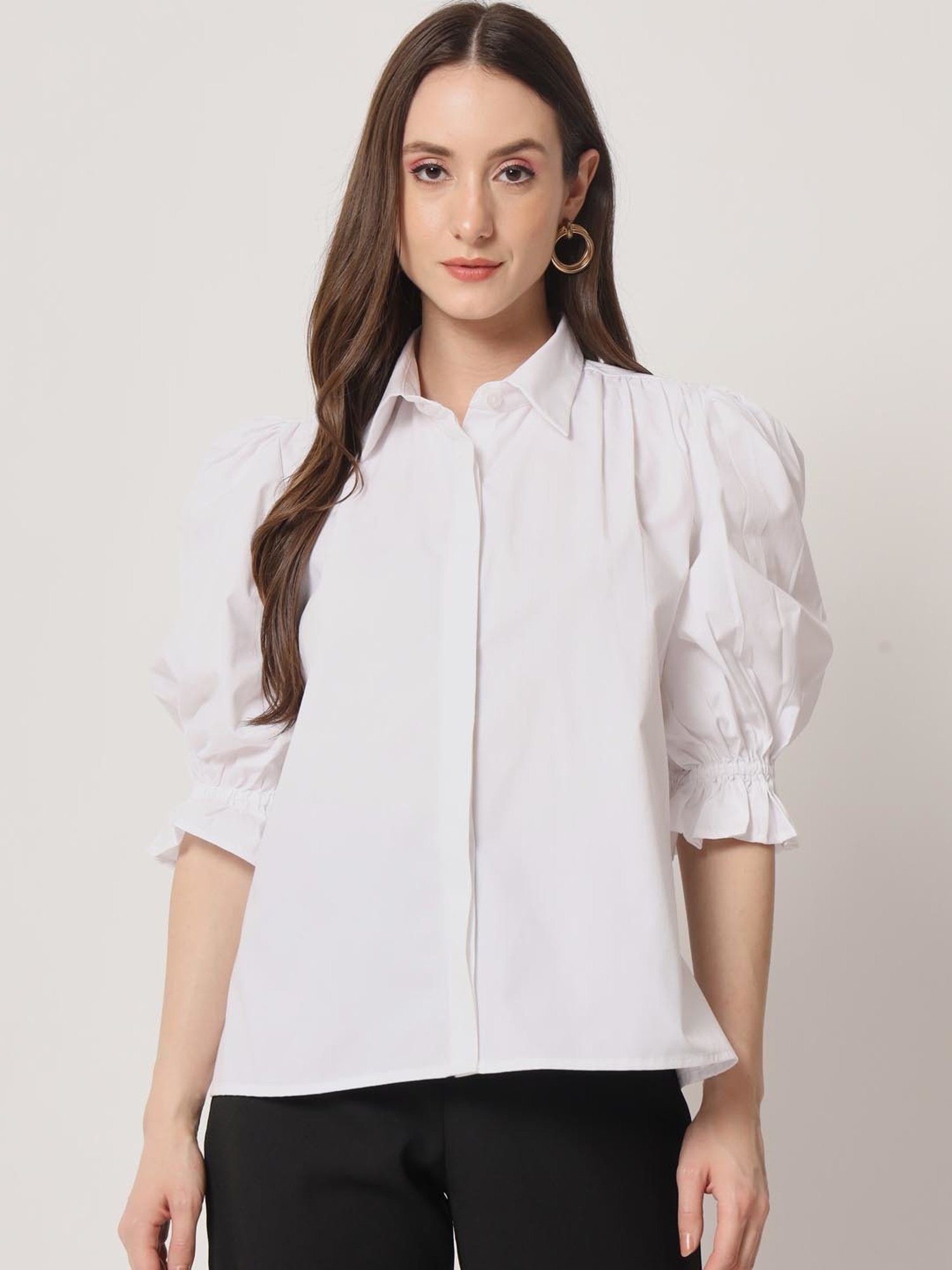 Trend Arrest White Cotton Regular Fit Shirt