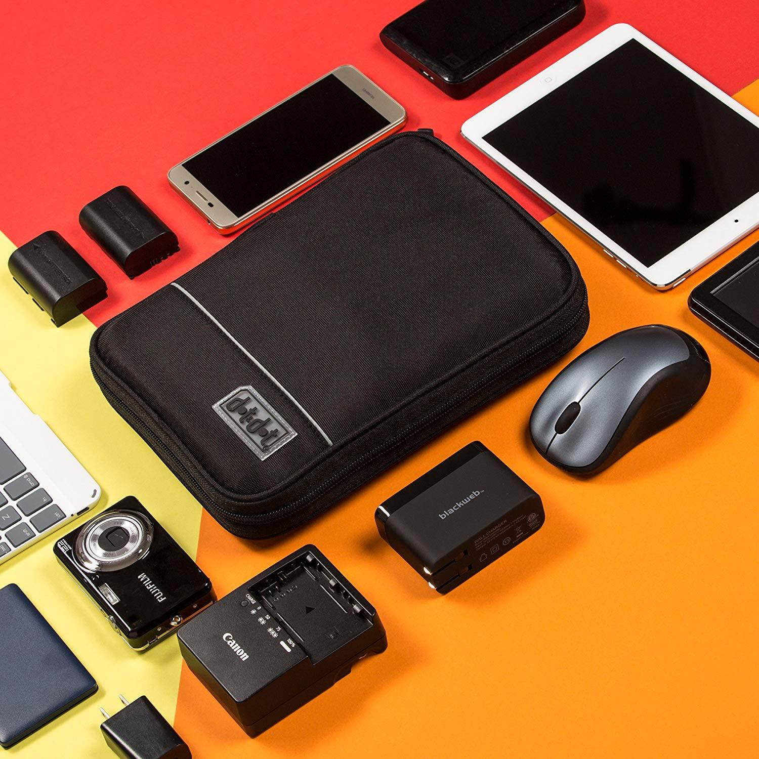 Smart Electronics Organizer Travel Case for Cable, Cord, Adapter, External Battery, Car Charger, Laptop Computer Accessories - Best Portable Gadget and Padded Tech Kit Bag with Zippered Pouch