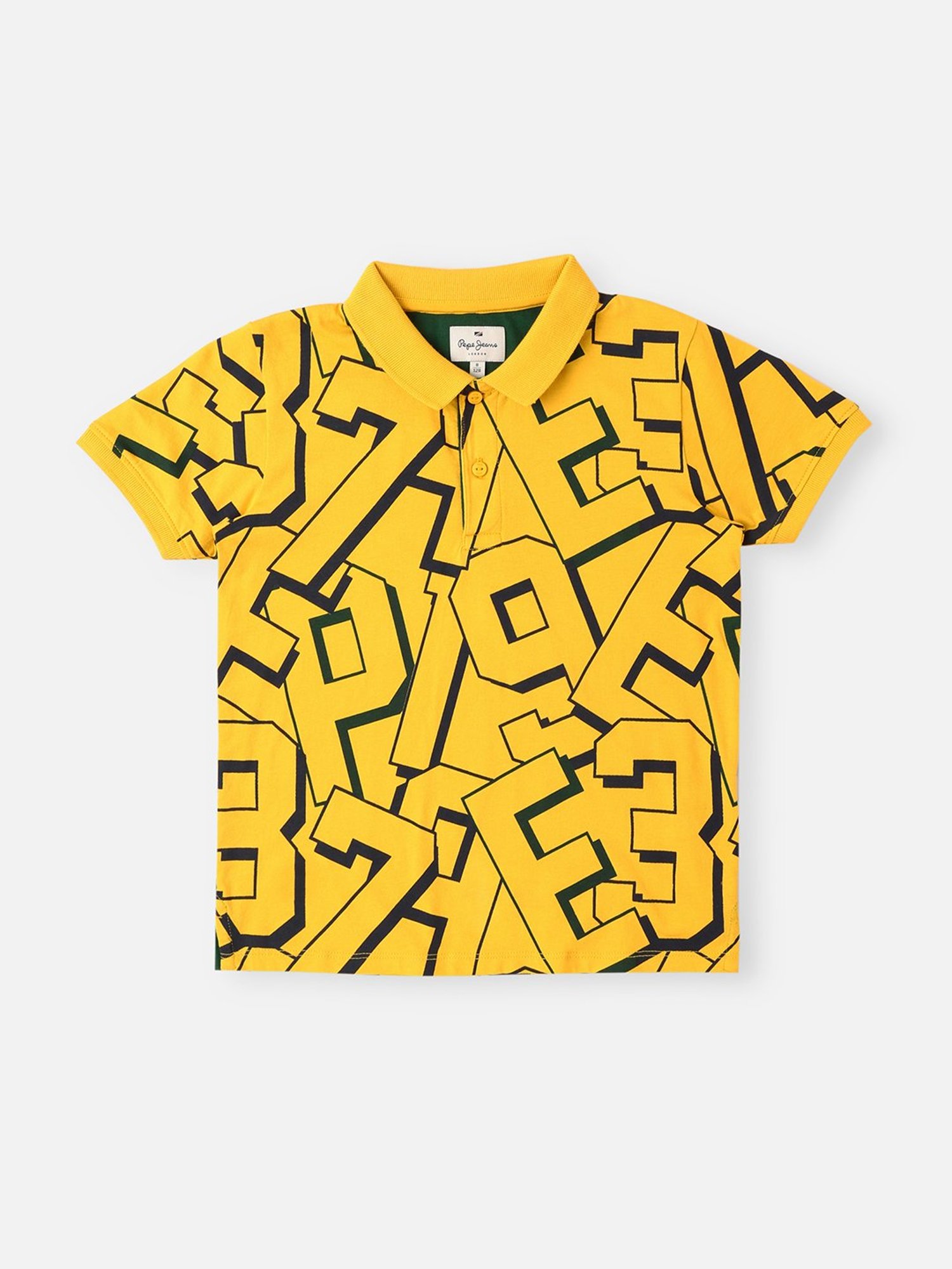Pepe Jeans Kids Gold Printed Polo T-Shirt