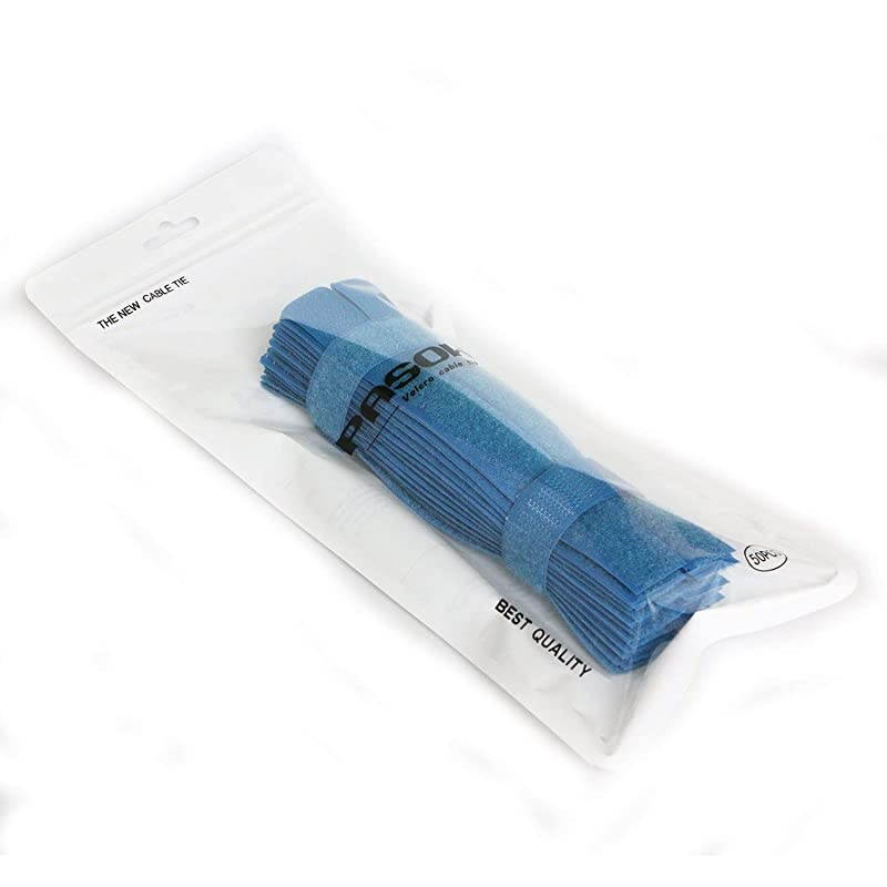 50pcs Cable Ties Reusable Fastening Wire Organizer Cord Rope Holder 7 Inch Blue