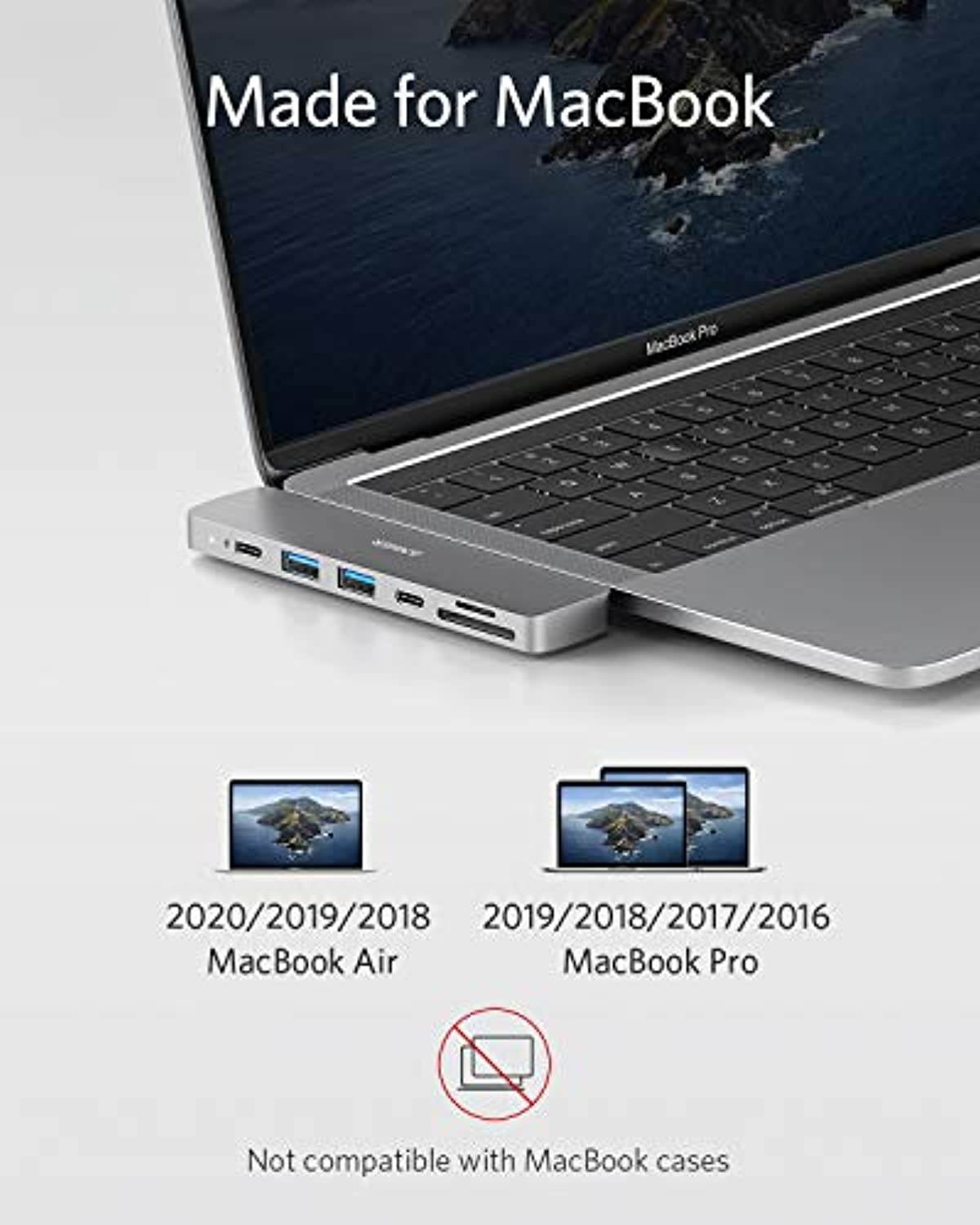 Anker USB C Hub for MacBook, PowerExpand Direct 7-in-2 USB C Adapter Compatible with Thunderbolt 3 USB C Port, 100W Power Delivery, 4K HDMI, USB C and 2 USB A Data Ports, SD and microSD Car (A83710A1)