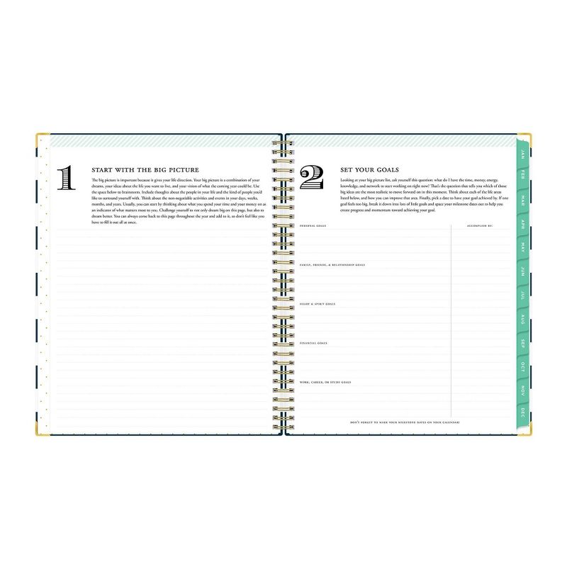 2021 Planner 8.5" x 11" Hard Cover Weekly/Monthly Wirebound Navy Stripe - Day Designer